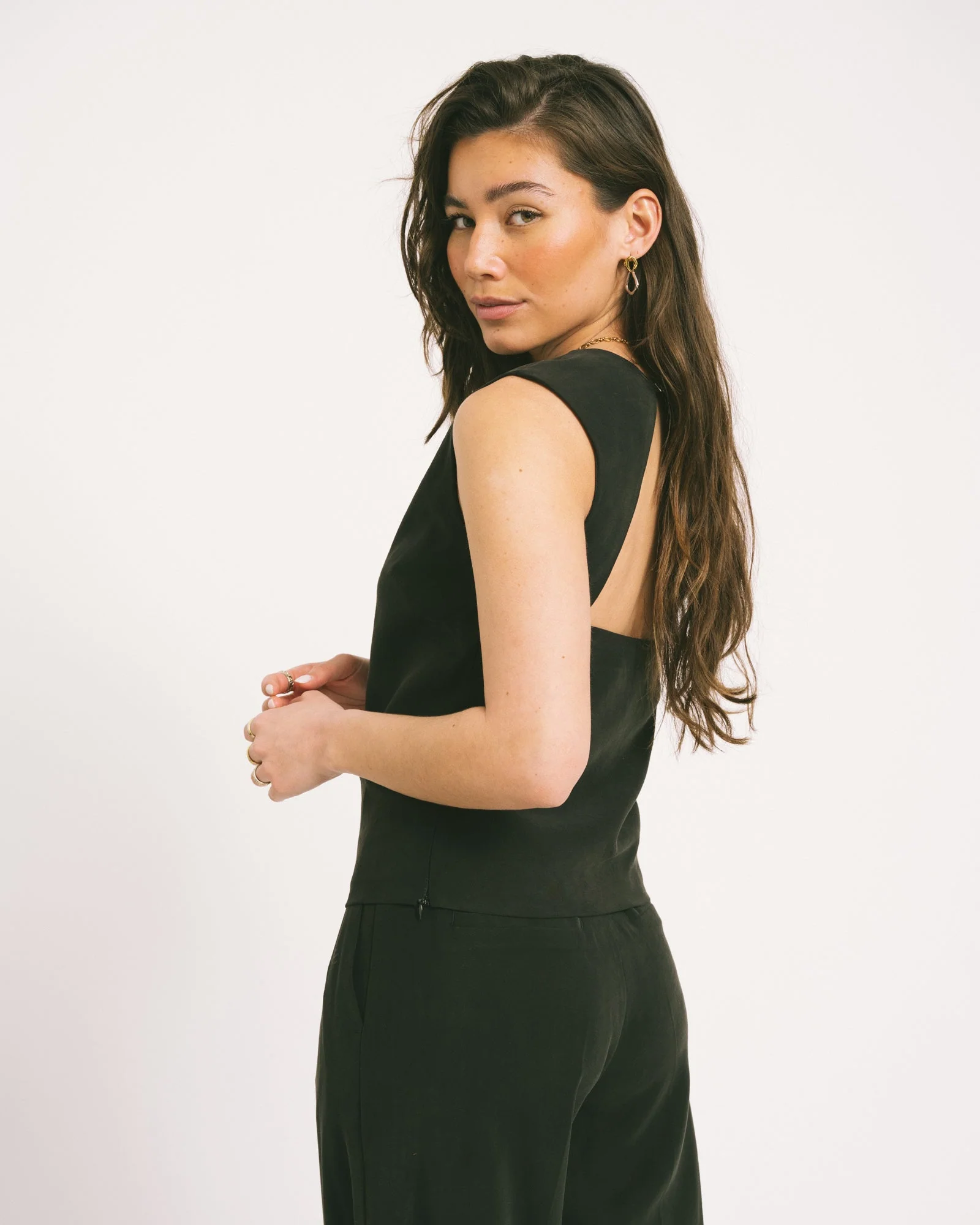 TILTIL Aya Rayon Top Black