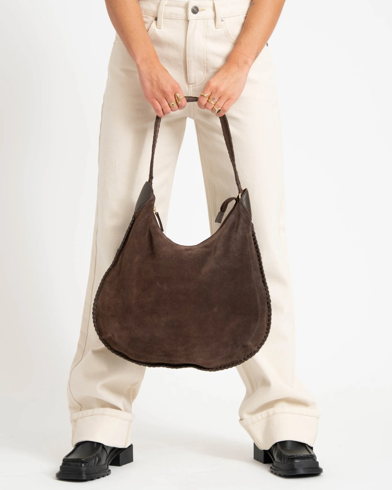TILTIL Bag Braided Brown Suede Brown