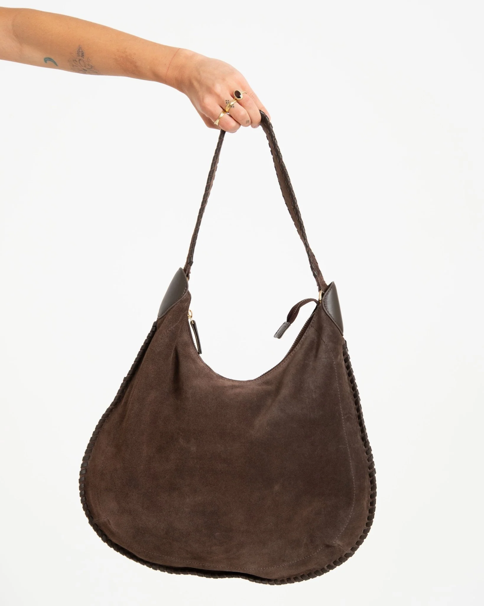 TILTIL Bag Braided Brown Suede Brown - Image 4