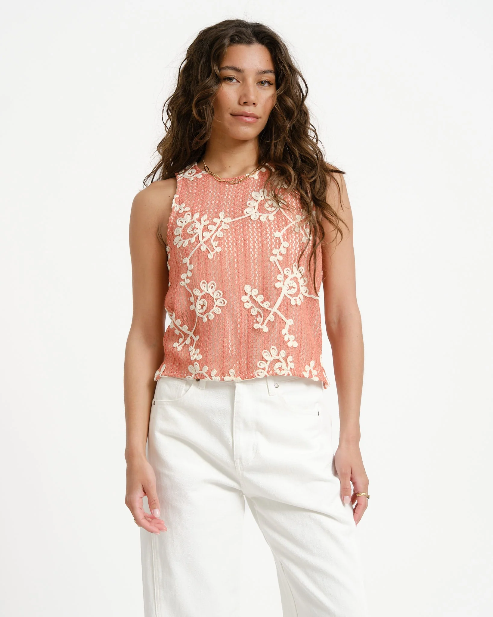 TILTIL Bente Crochet Top Pink - Image 3