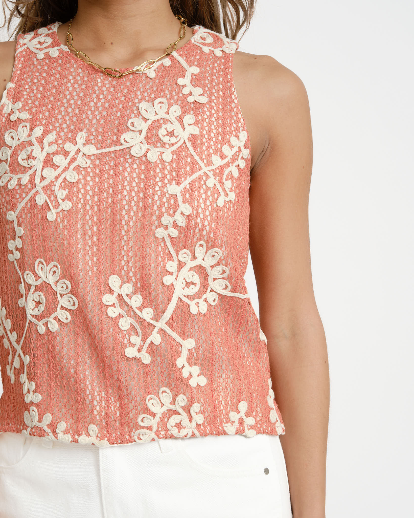 TILTIL Bente Crochet Top Pink - Image 6