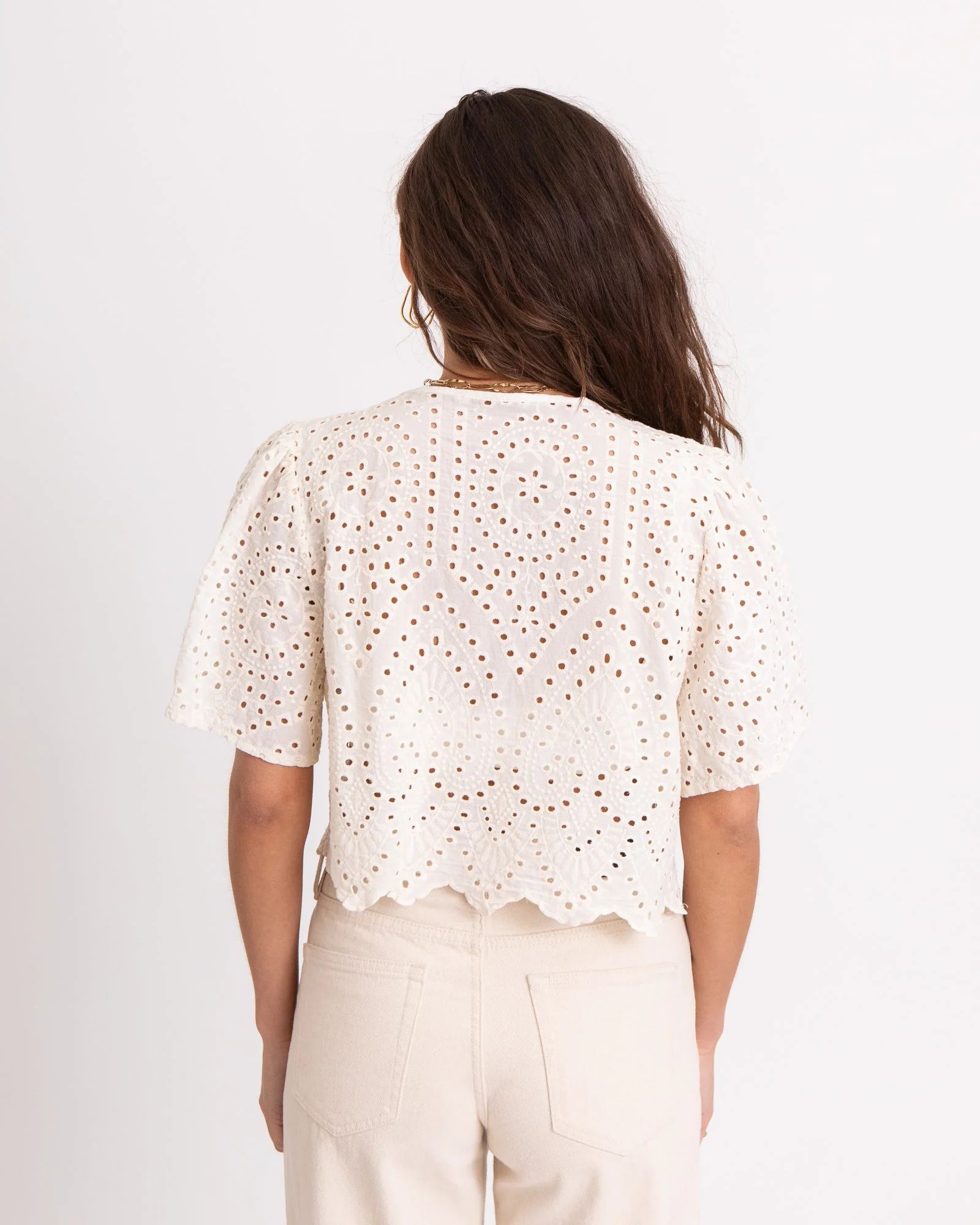 TILTIL Birke Top Embroidery Beige - Image 3