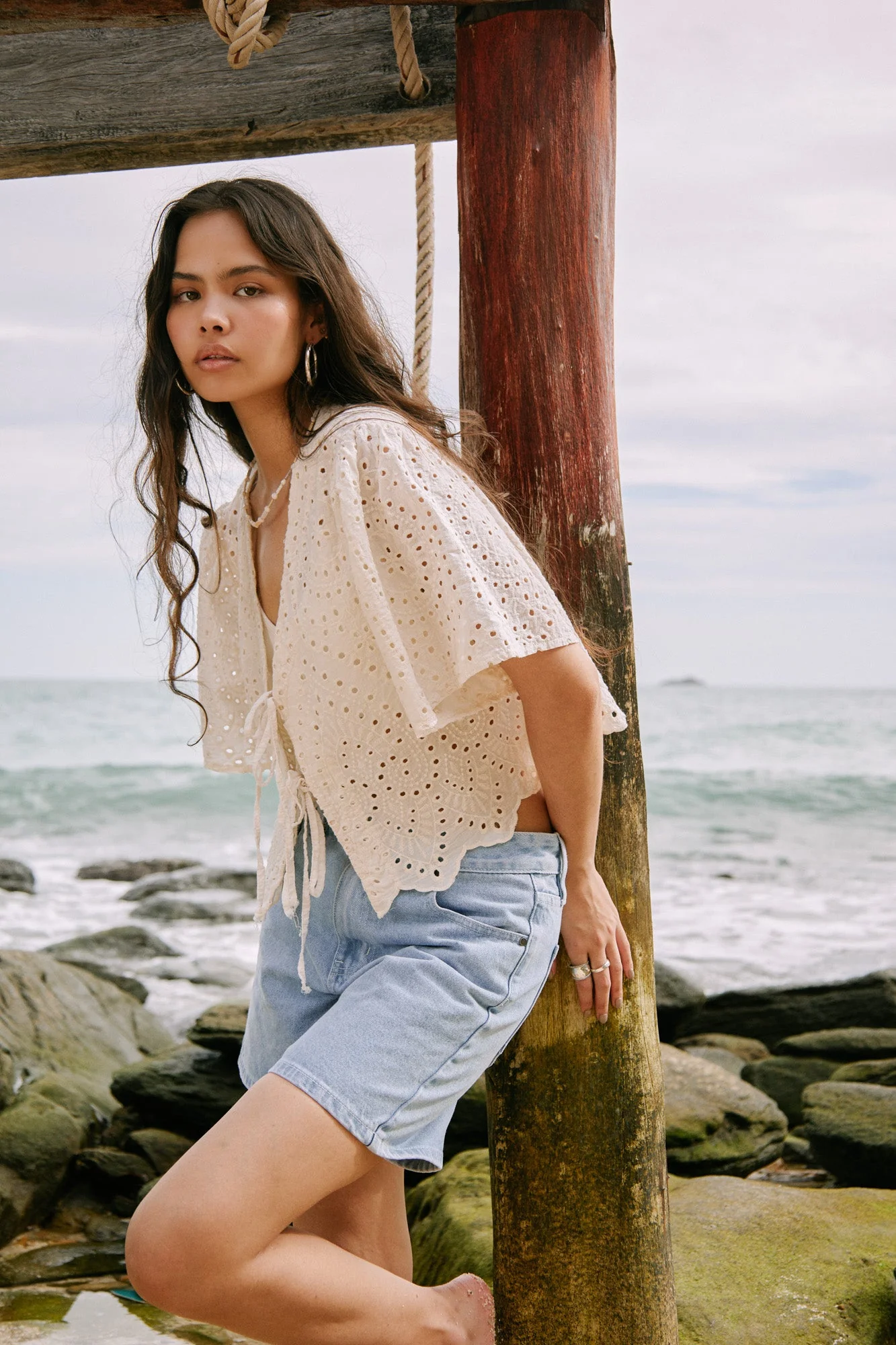 TILTIL Birke Top Embroidery Beige - Image 6