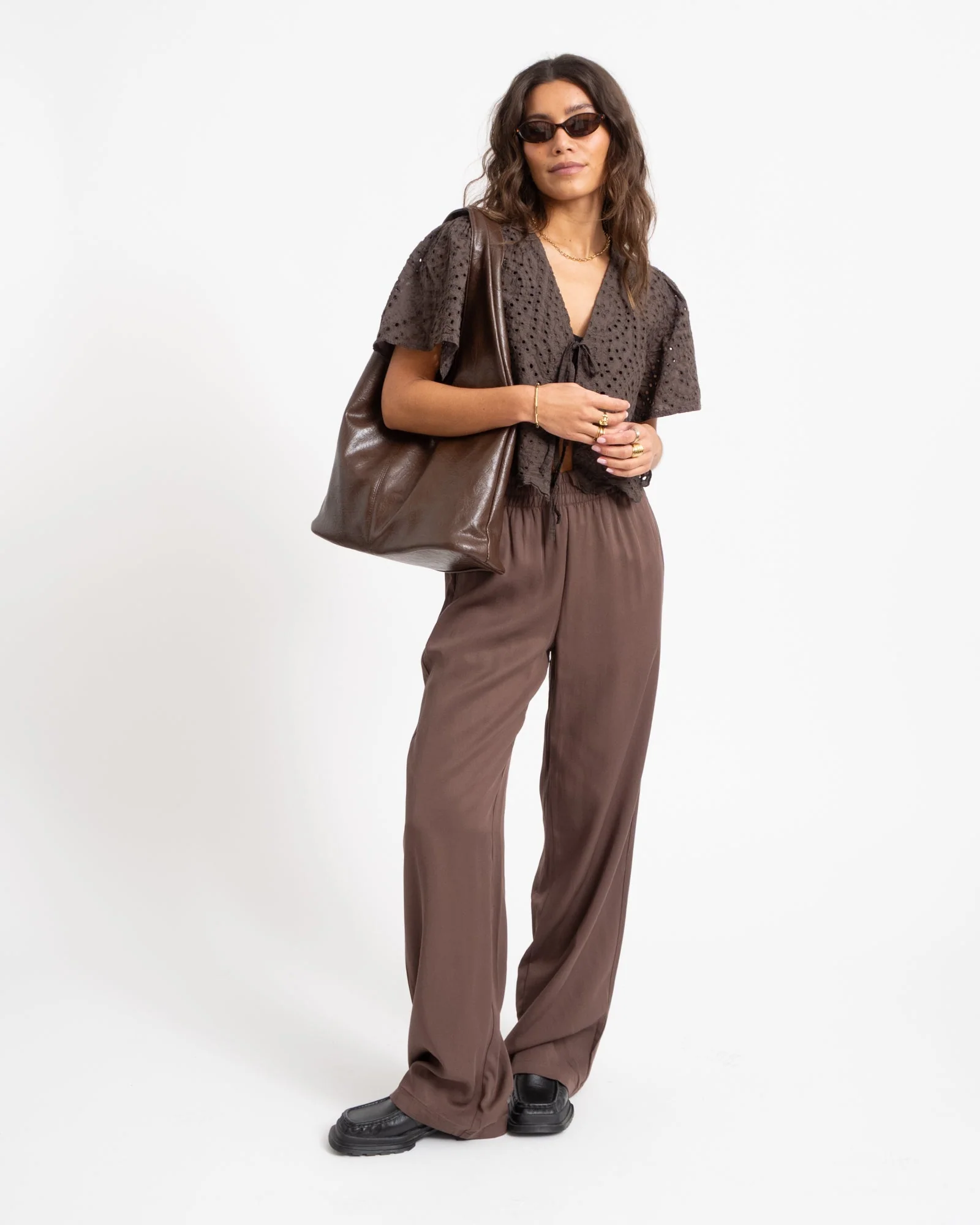 TILTIL Birke Top Embroidery Brown - Image 2