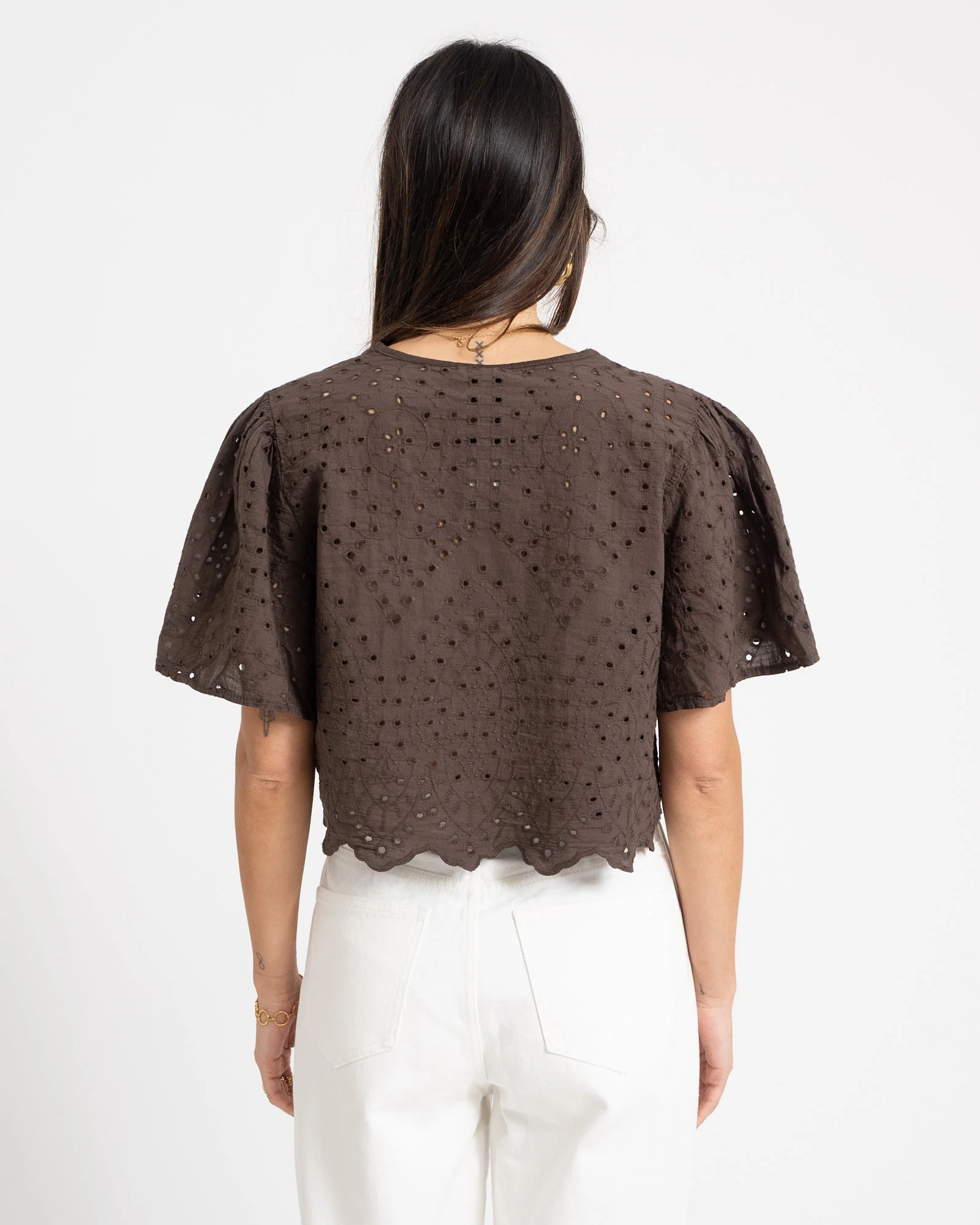 TILTIL Birke Top Embroidery Brown - Image 5