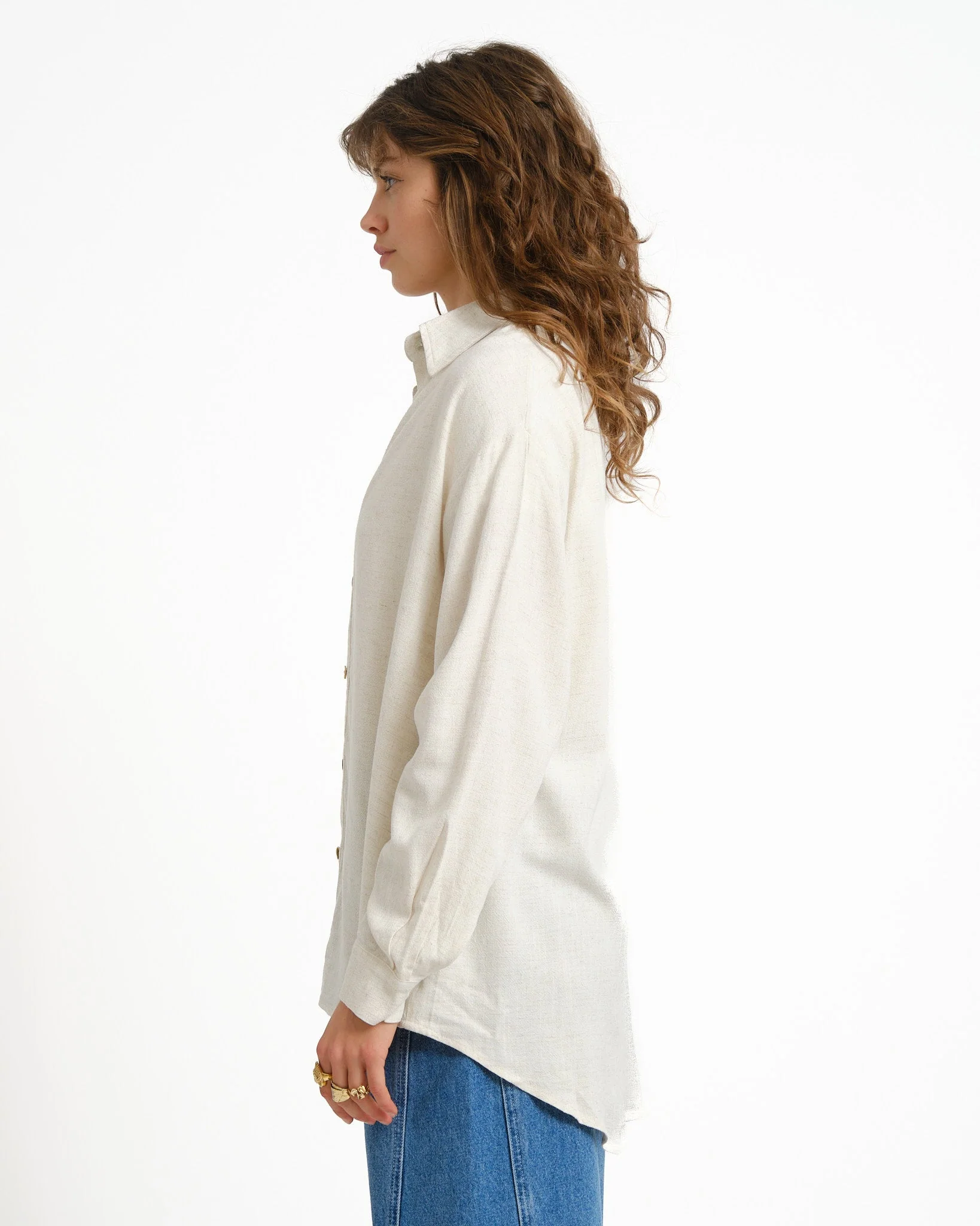 TILTIL Britt Linen Blouse Beige - Image 4