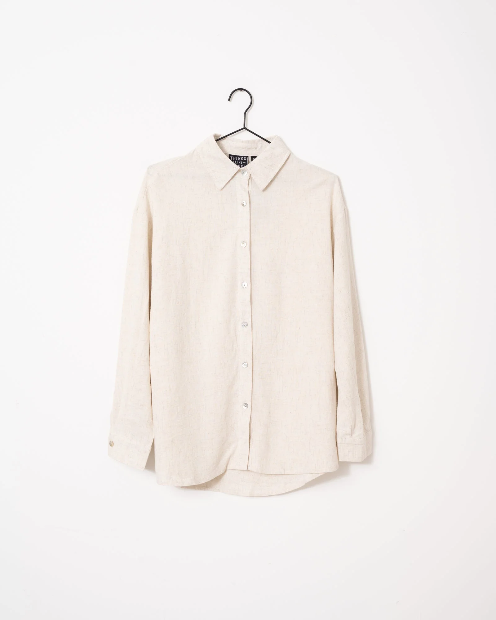 TILTIL Britt Linen Blouse Beige - Image 6