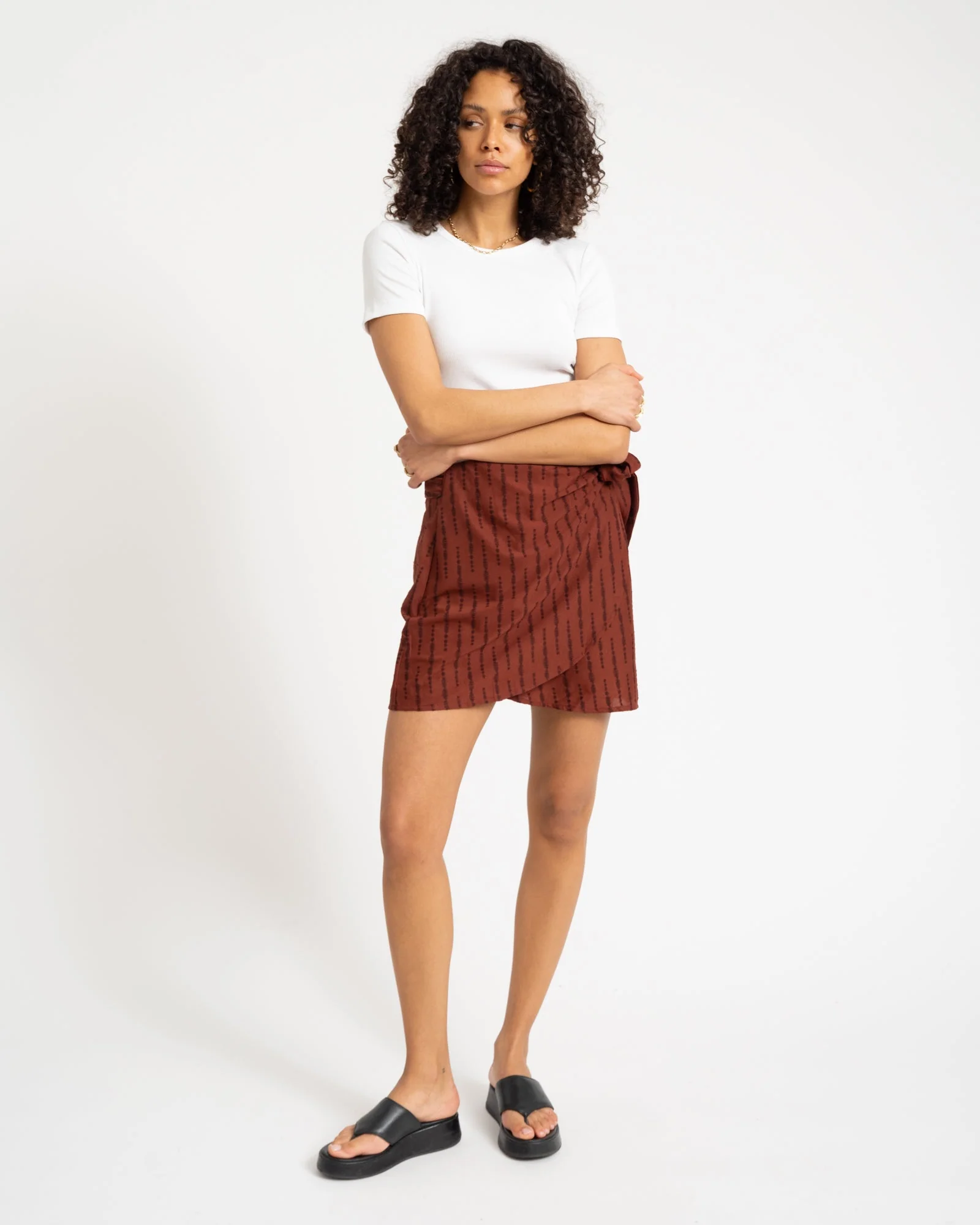 TILTIL Celine Wrap Skirt Rust Structure - Image 3