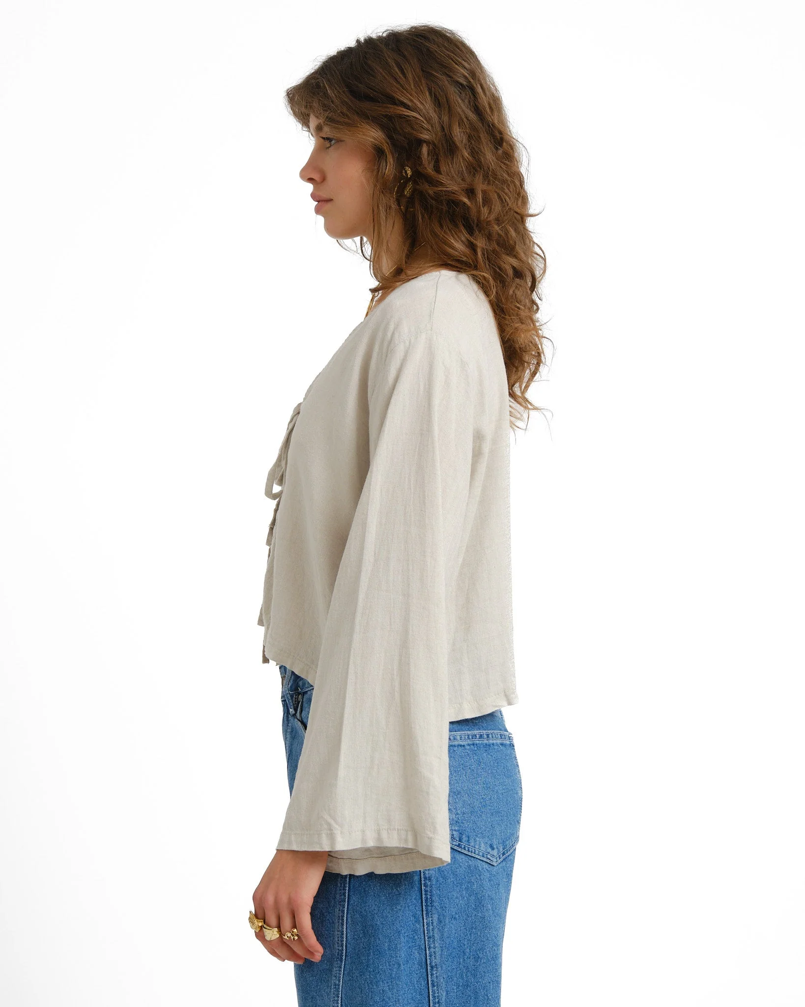 TILTIL Claire Linen Top Beige - Image 4