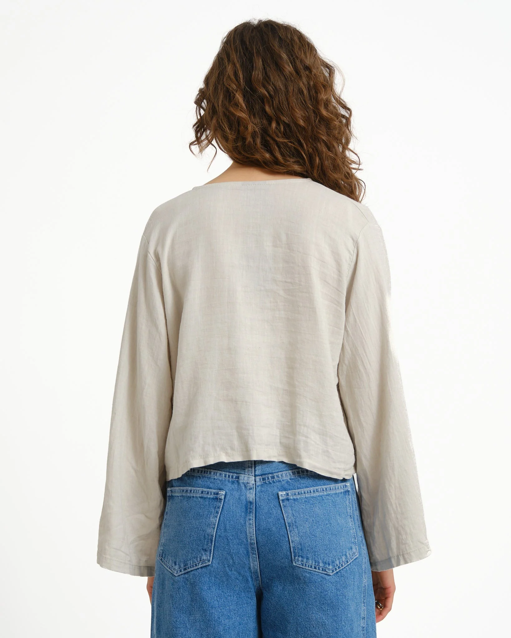 TILTIL Claire Linen Top Beige - Image 5