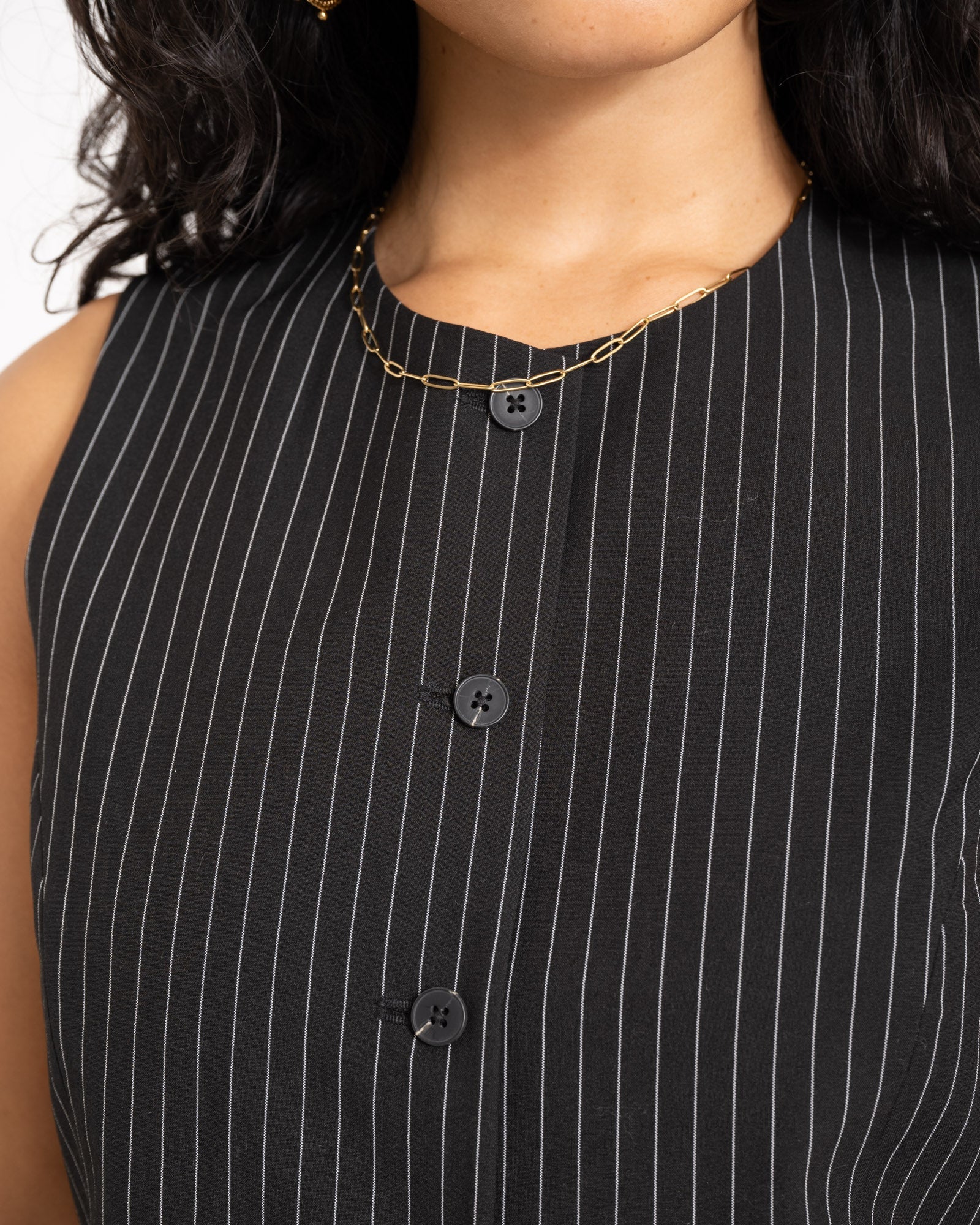 TILTIL Dana Gilet Black Pinstripe - Image 8