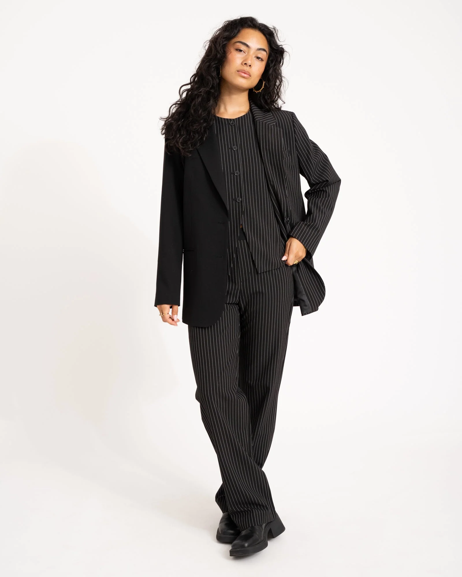TILTIL Dana Gilet Black Pinstripe - Image 9