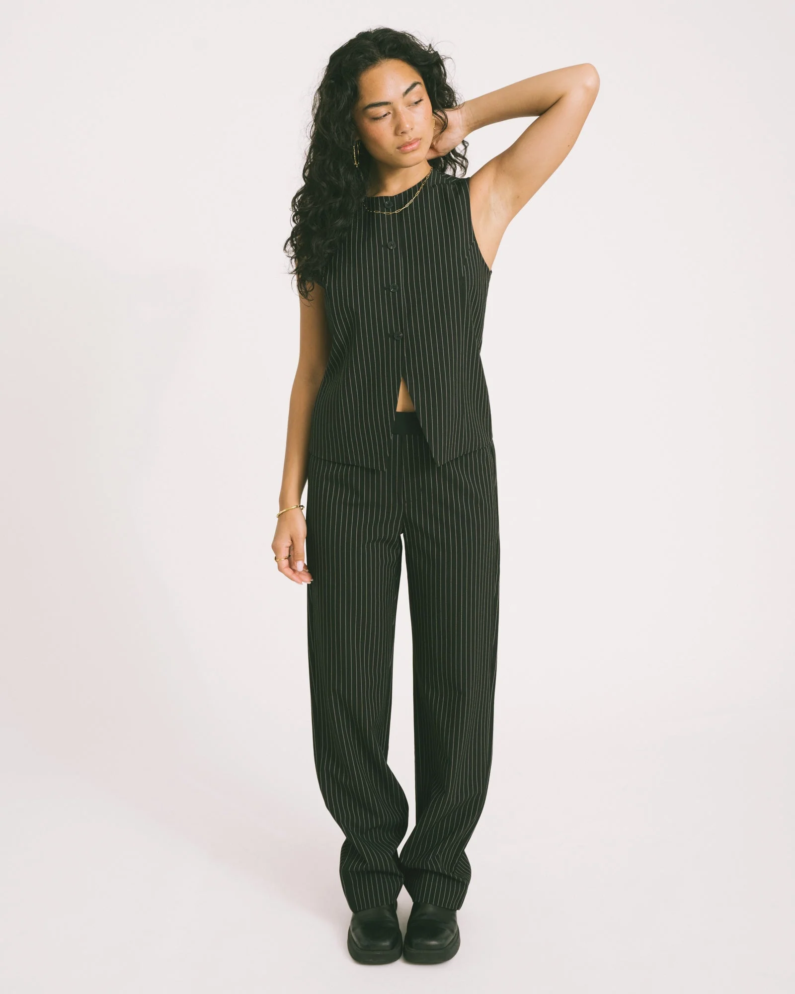 TILTIL Dana Pantalon Black Pinstripe - Image 3