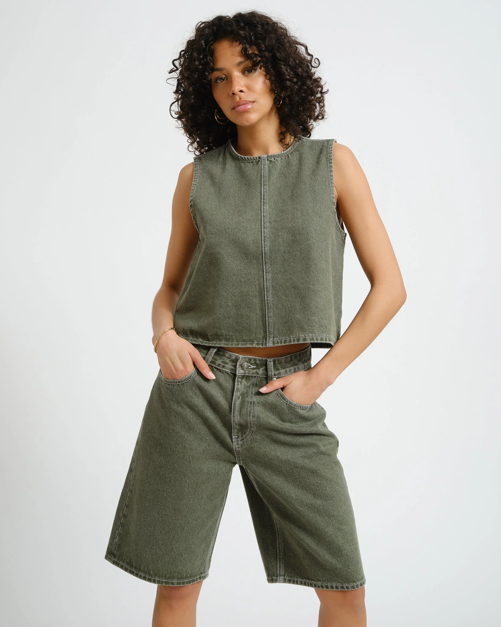 TILTIL Denim Ted Top Green