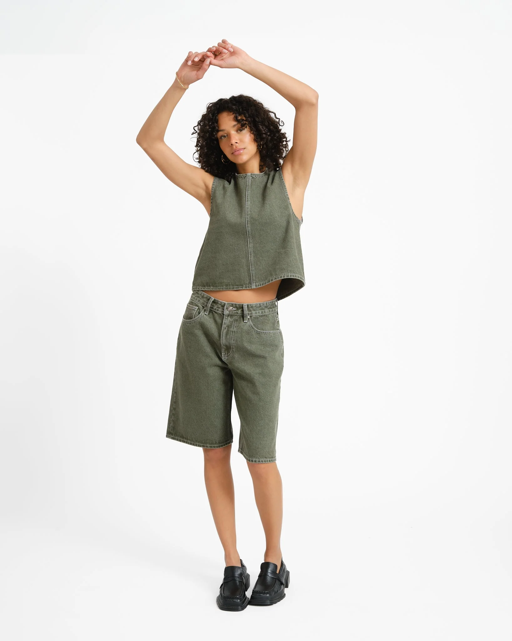 TILTIL Denim Ted Top Green - Image 2