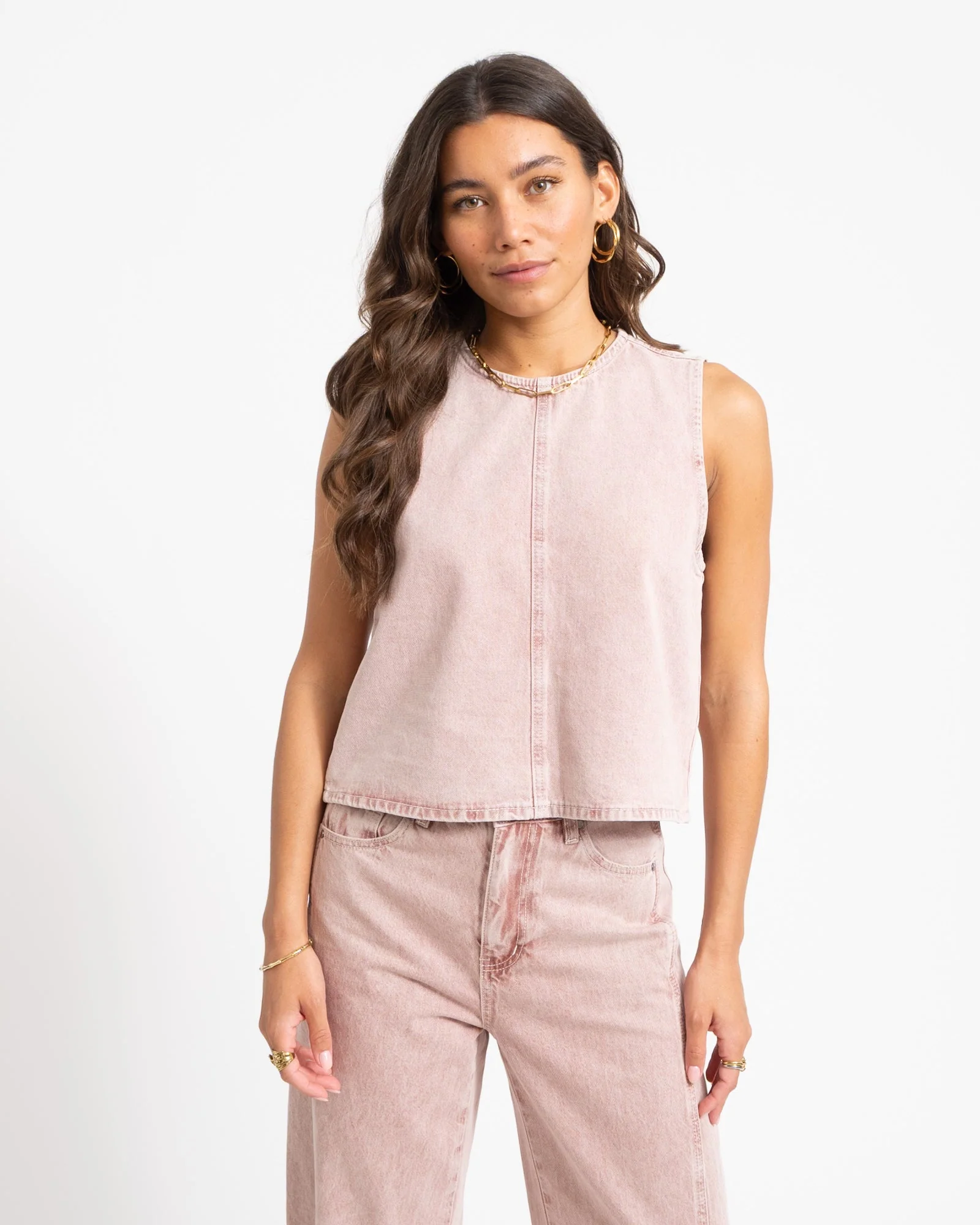 TILTIL Denim Ted Top Pink - Image 2