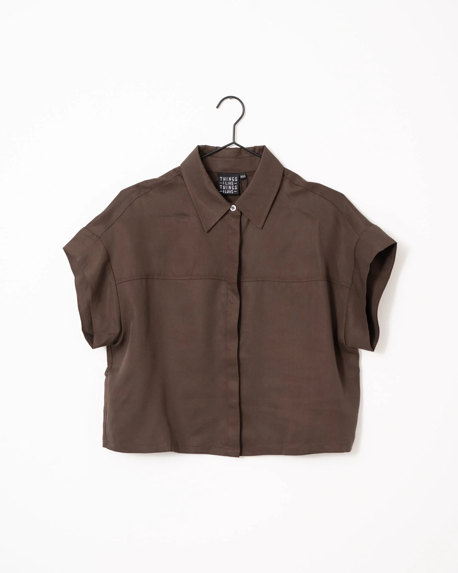 TILTIL Elin Short Sleeve Blouse Brown - Image 7