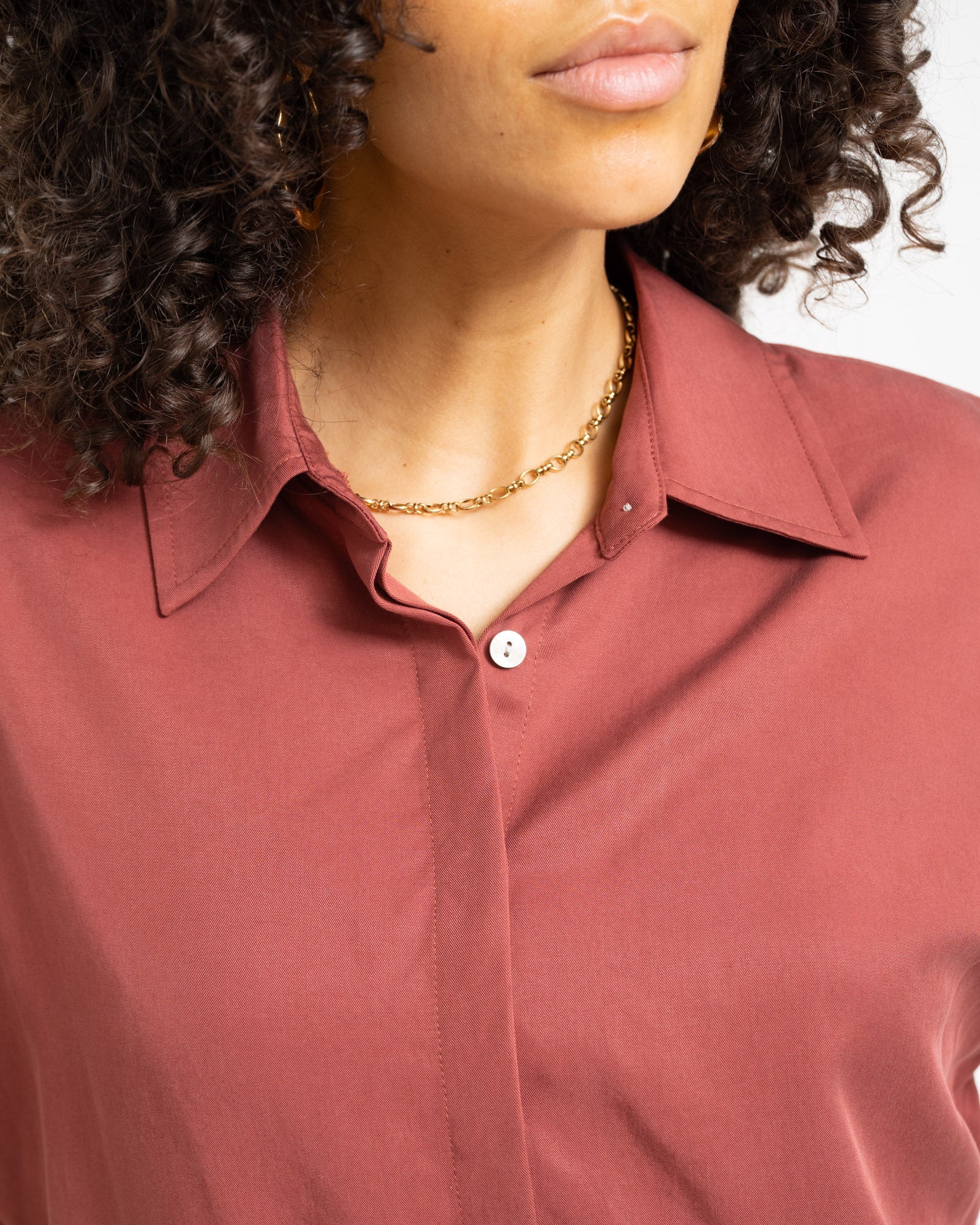 TILTIL Elin Tencel Short Sleeve Blouse Blush - Image 7