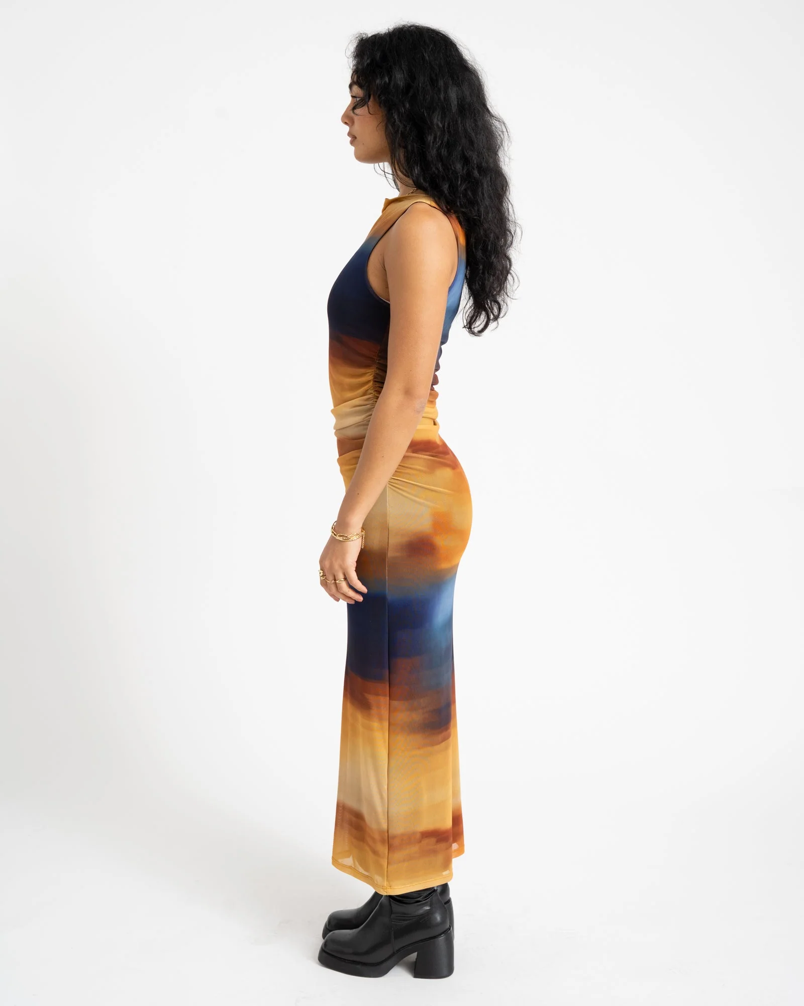 TILTIL Elina Maxi Mesh Dress Sunset - Image 4