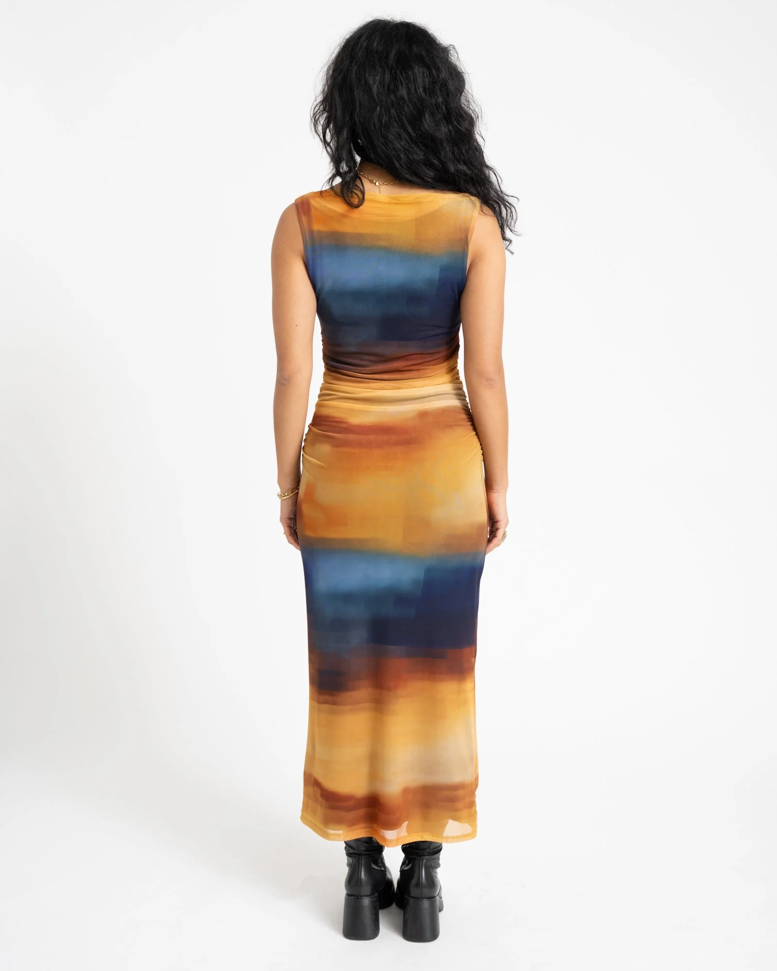 TILTIL Elina Maxi Mesh Dress Sunset - Image 5