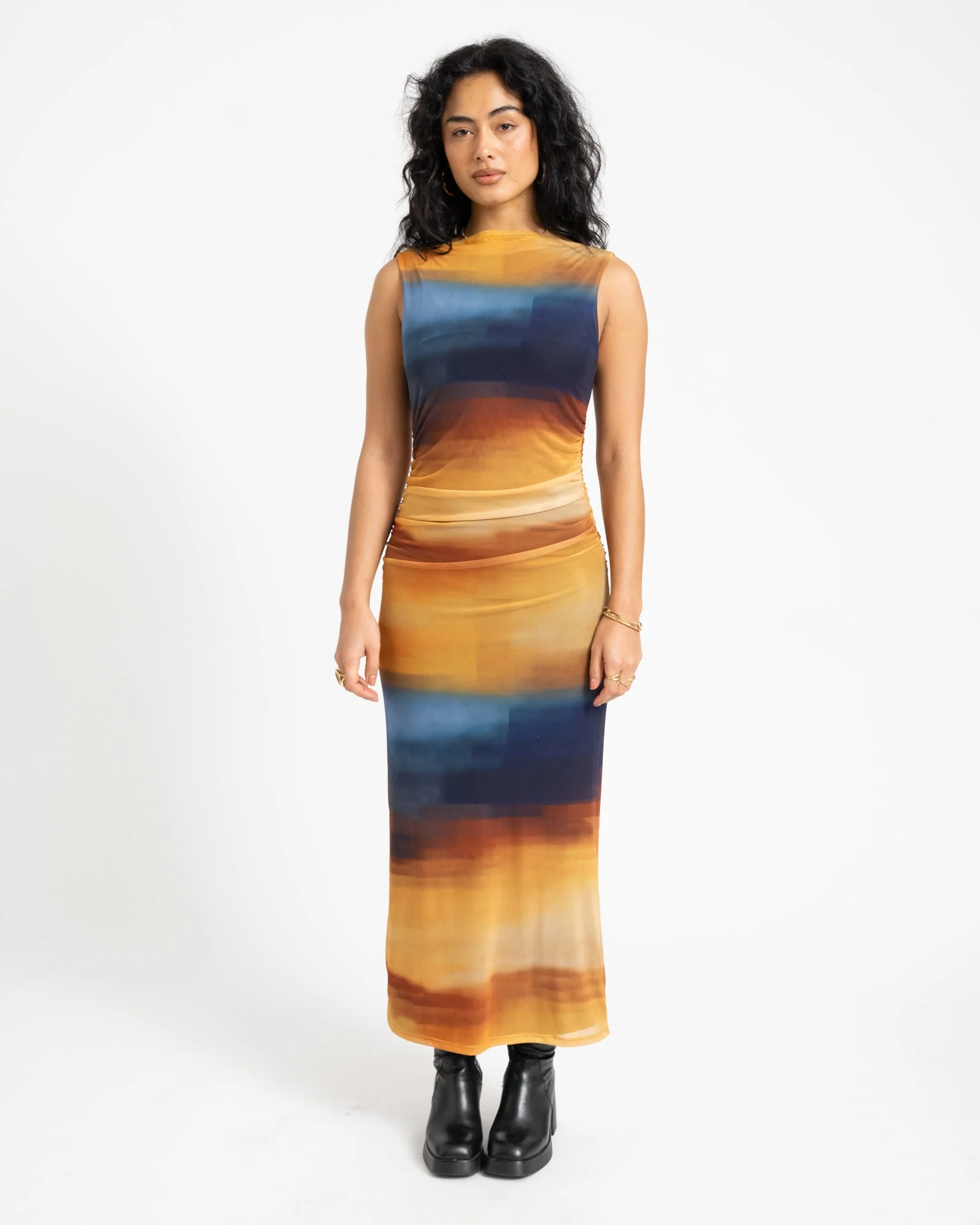 TILTIL Elina Maxi Mesh Dress Sunset - Image 6