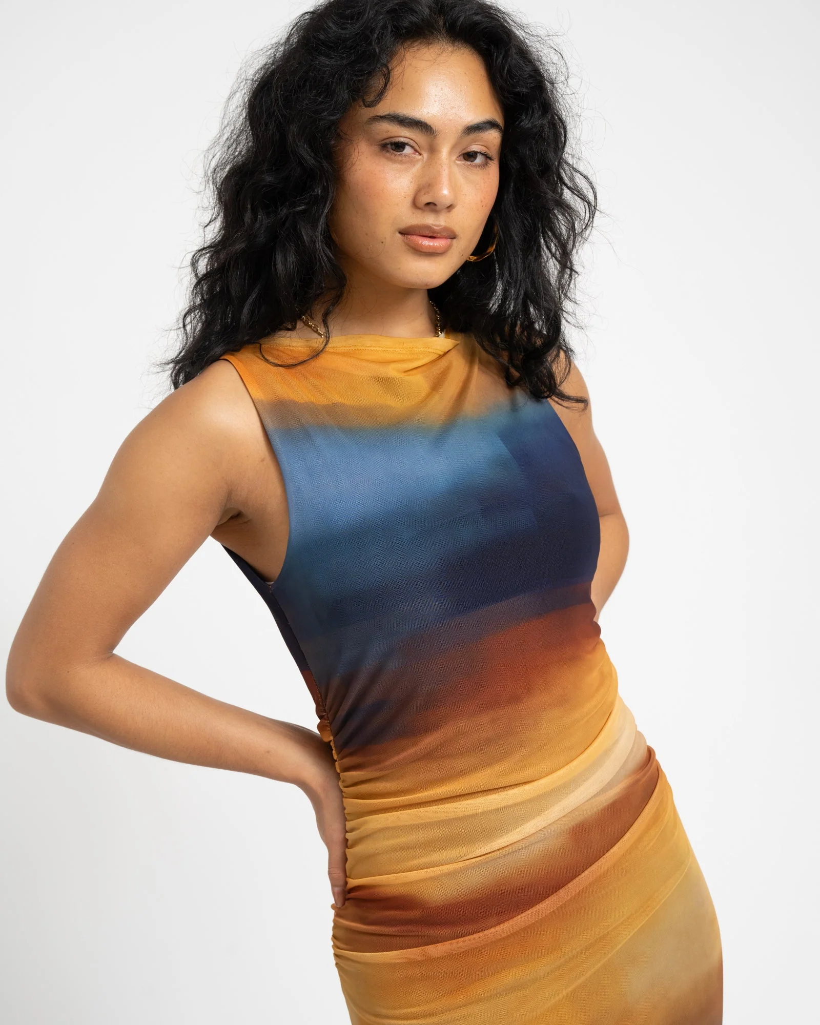 TILTIL Elina Maxi Mesh Dress Sunset - Image 7
