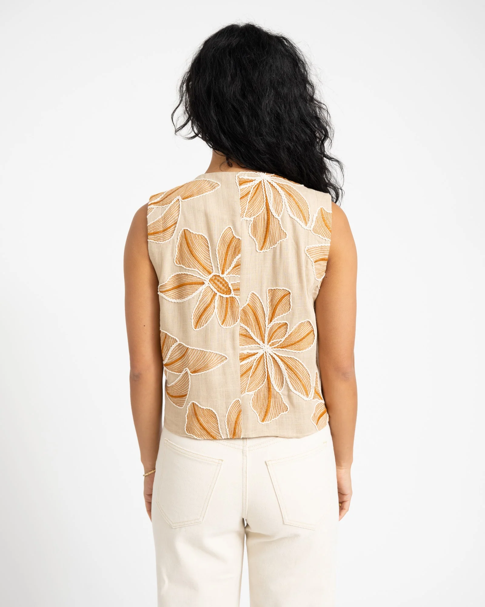 TILTIL Embroidered Zala Gilet Sand - Image 7