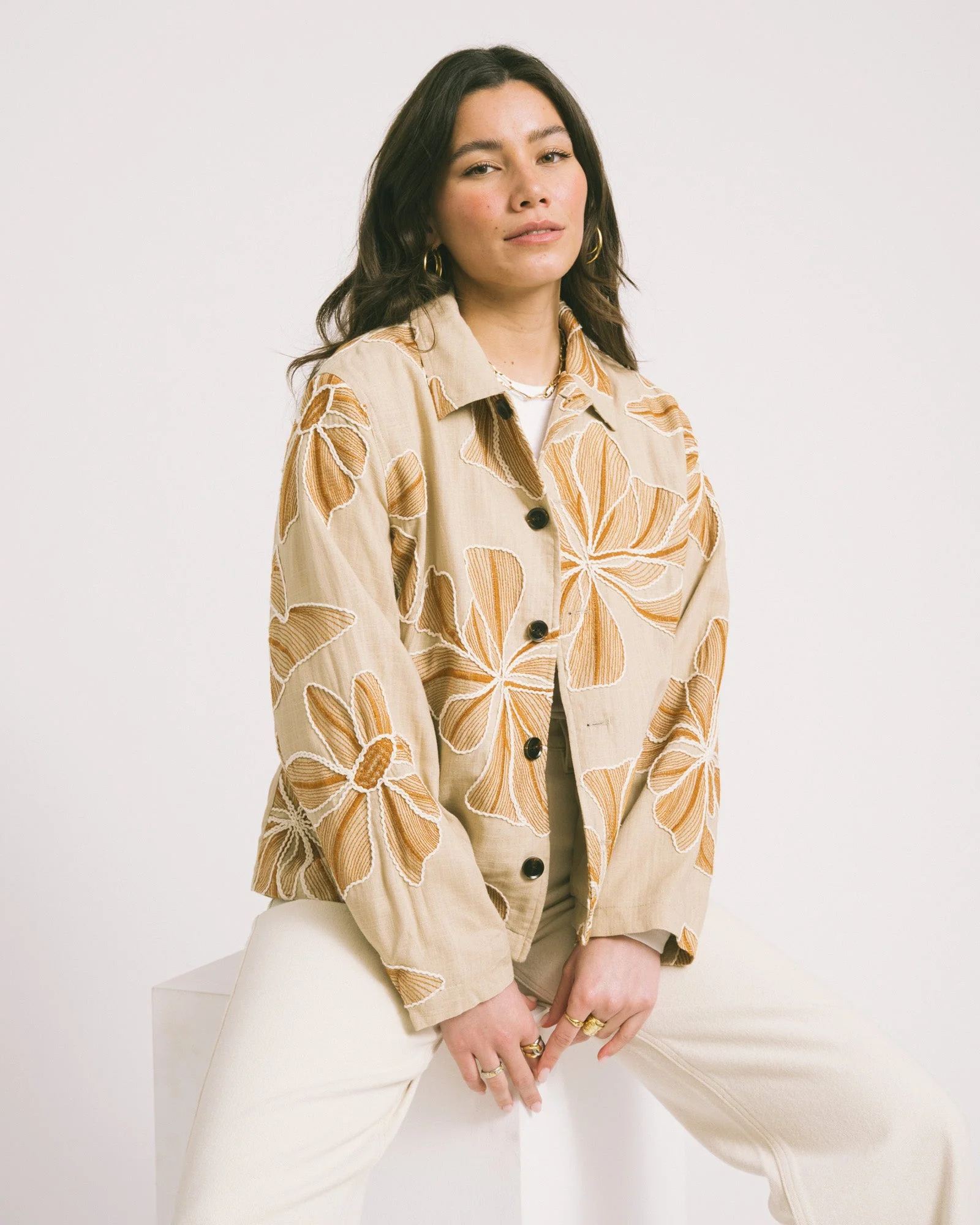 TILTIL Embroidered Zala Jacket Sand - Image 4