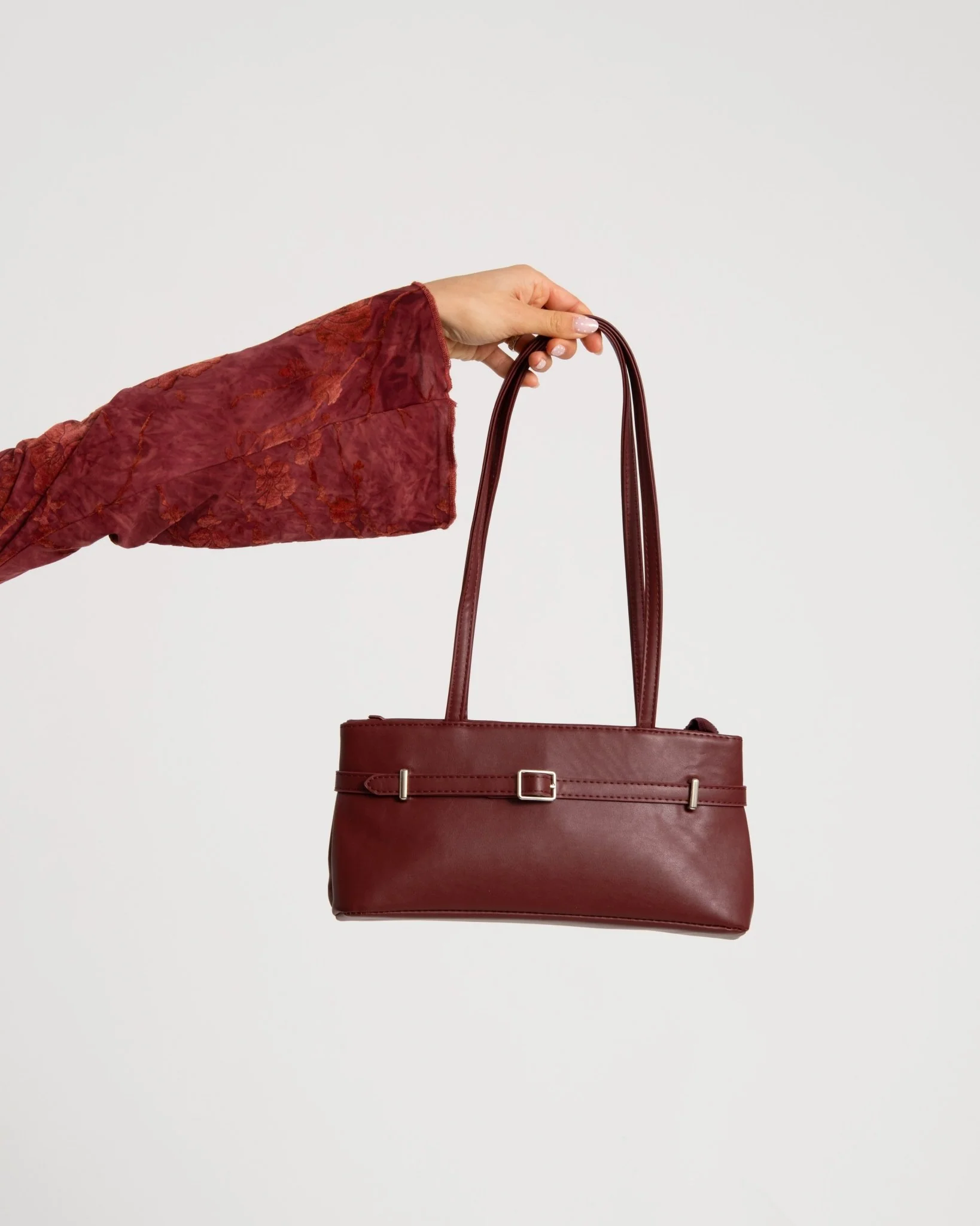 TILTIL Eve Belted Bag Bordeaux - Image 2