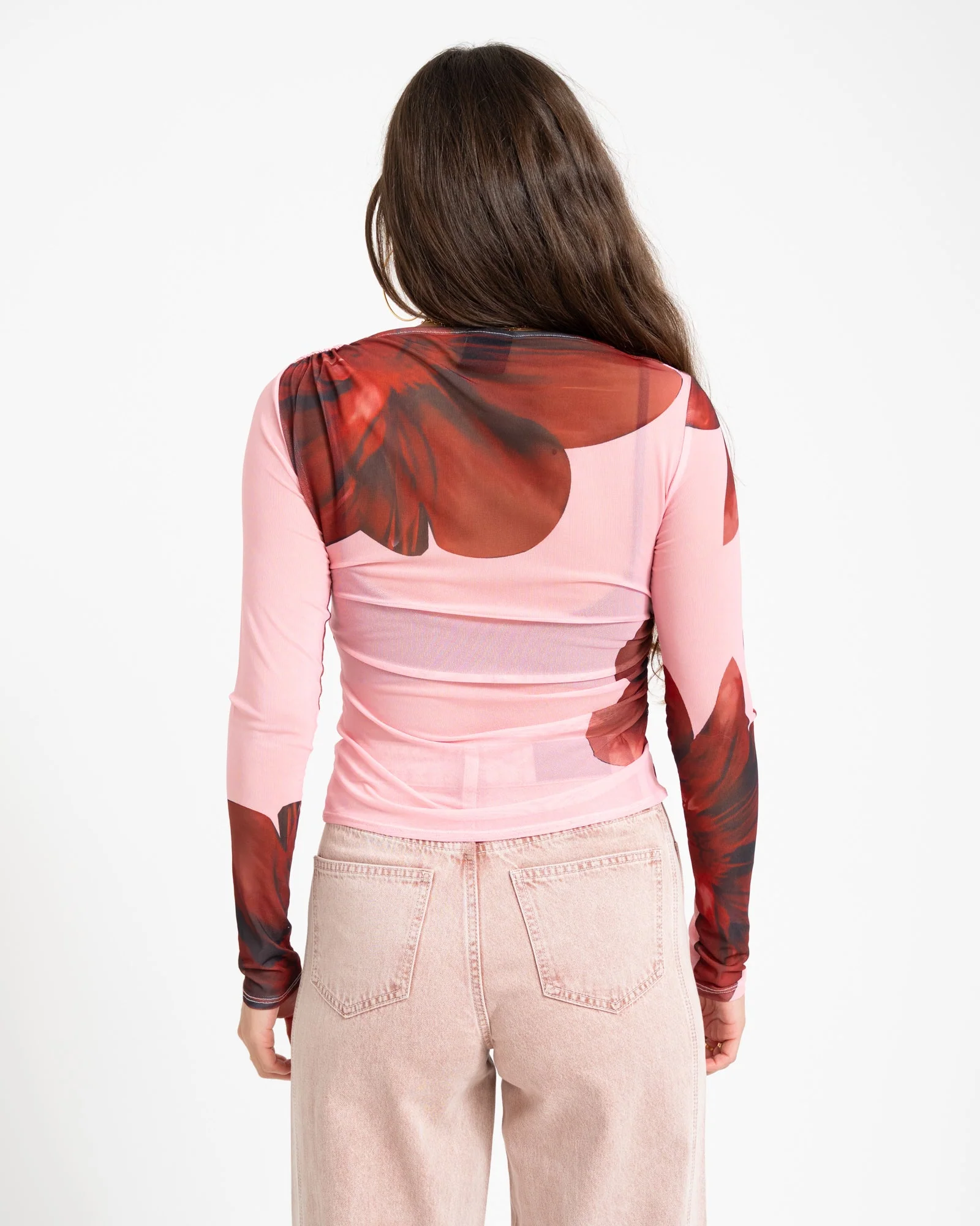 TILTIL Evey Mesh Longsleeve Pink red - Image 6