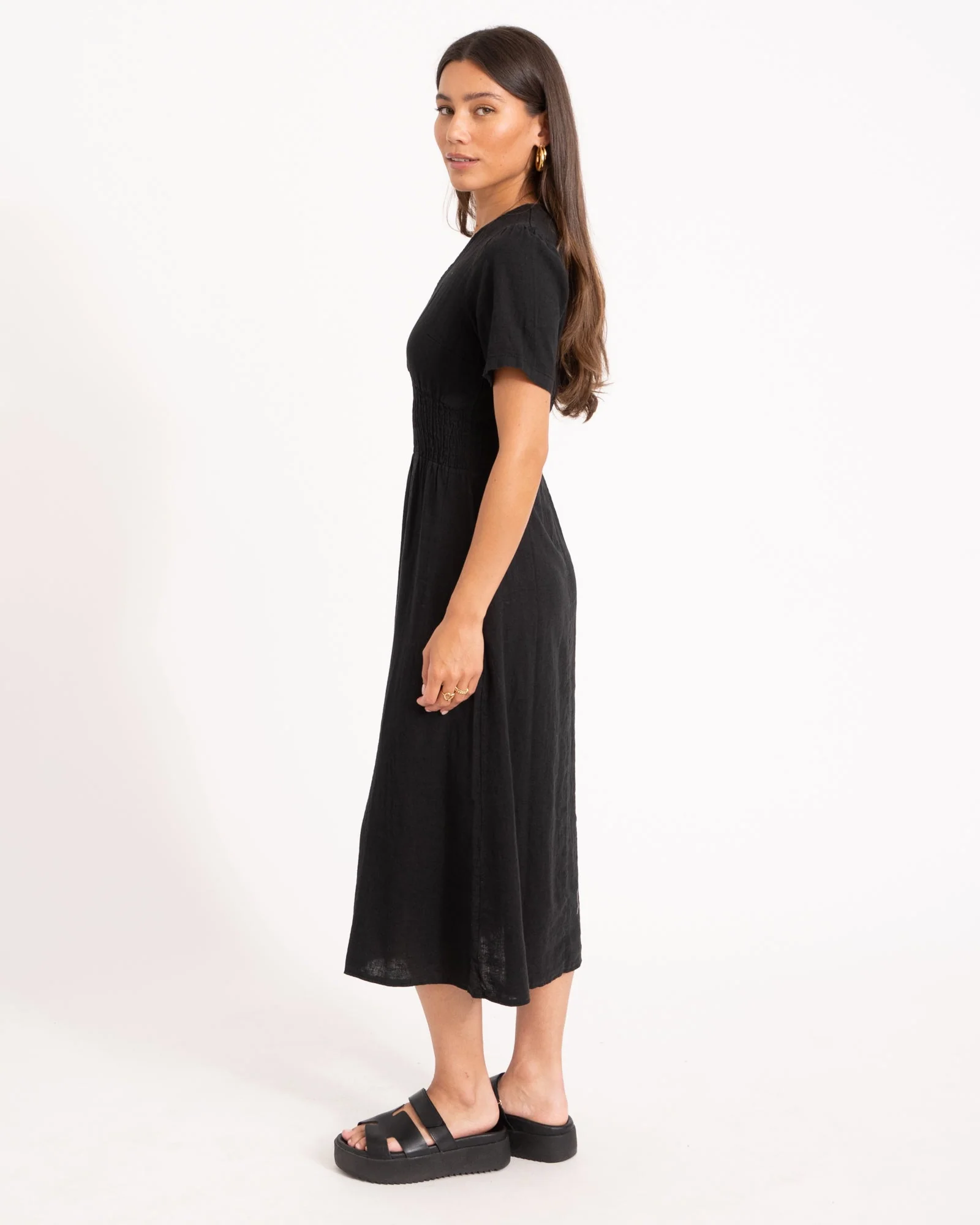 TILTIL Fenna Dress Linen Black - Image 5