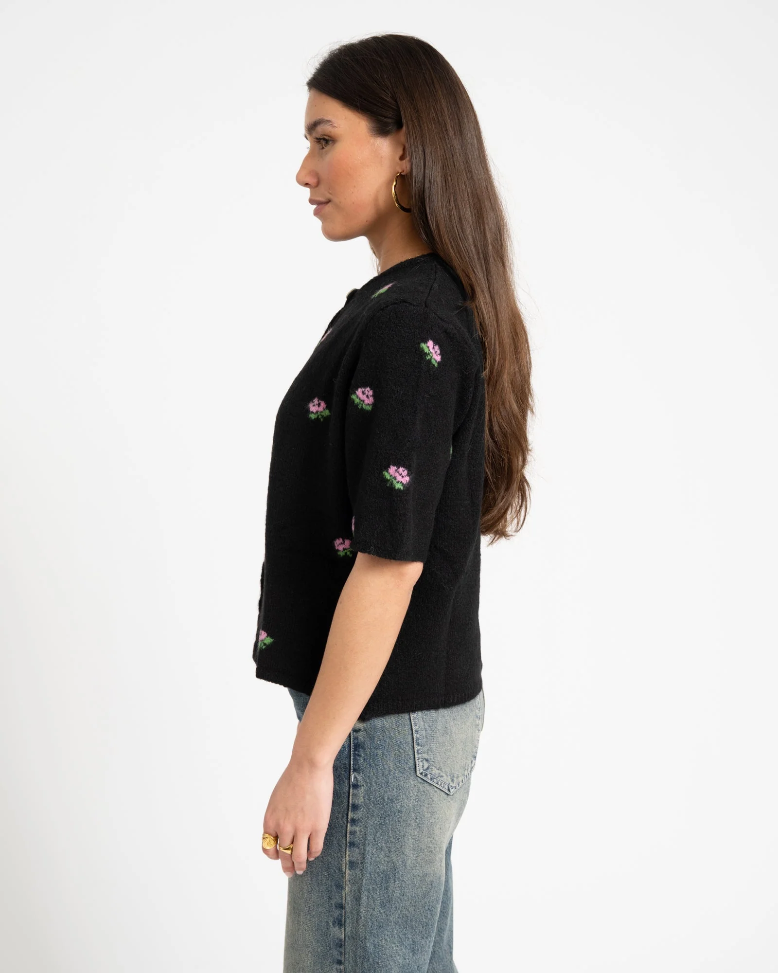 TILTIL Flower Knit Black One Size - Image 3