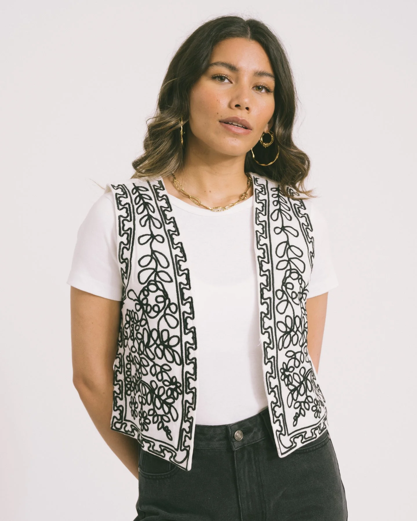TILTIL Gigi Emboidered Gilet Off-White