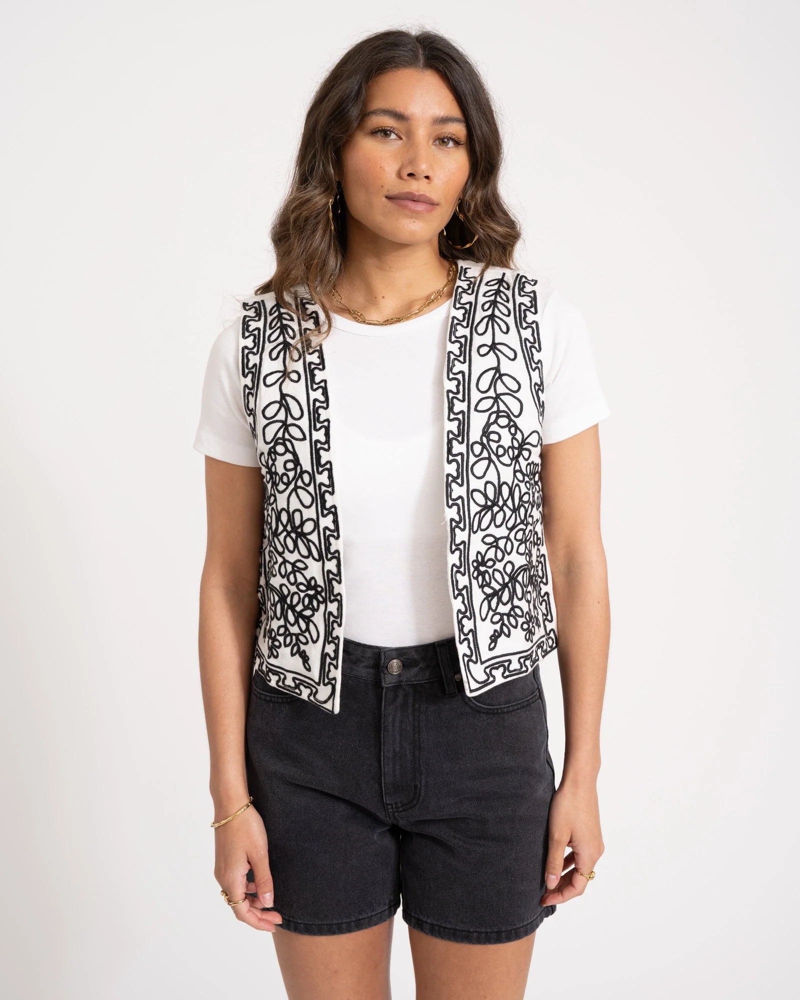 TILTIL Gigi Emboidered Gilet Off-White - Image 2