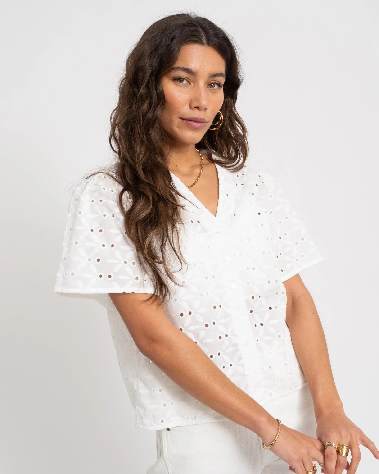 TILTIL Hailey Shortsleeve Blouse White
