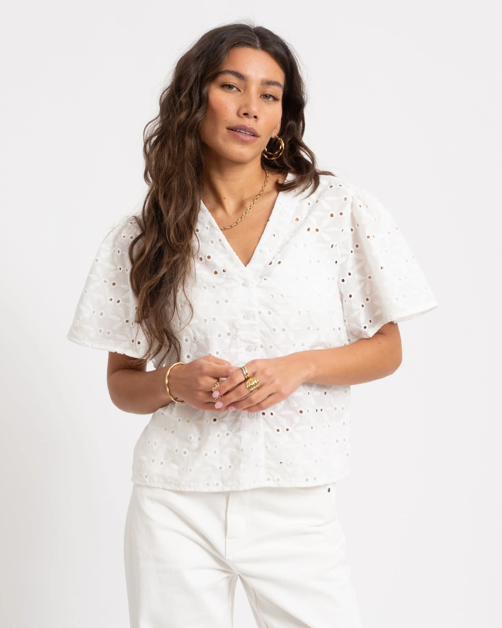 TILTIL Hailey Shortsleeve Blouse White - Image 2