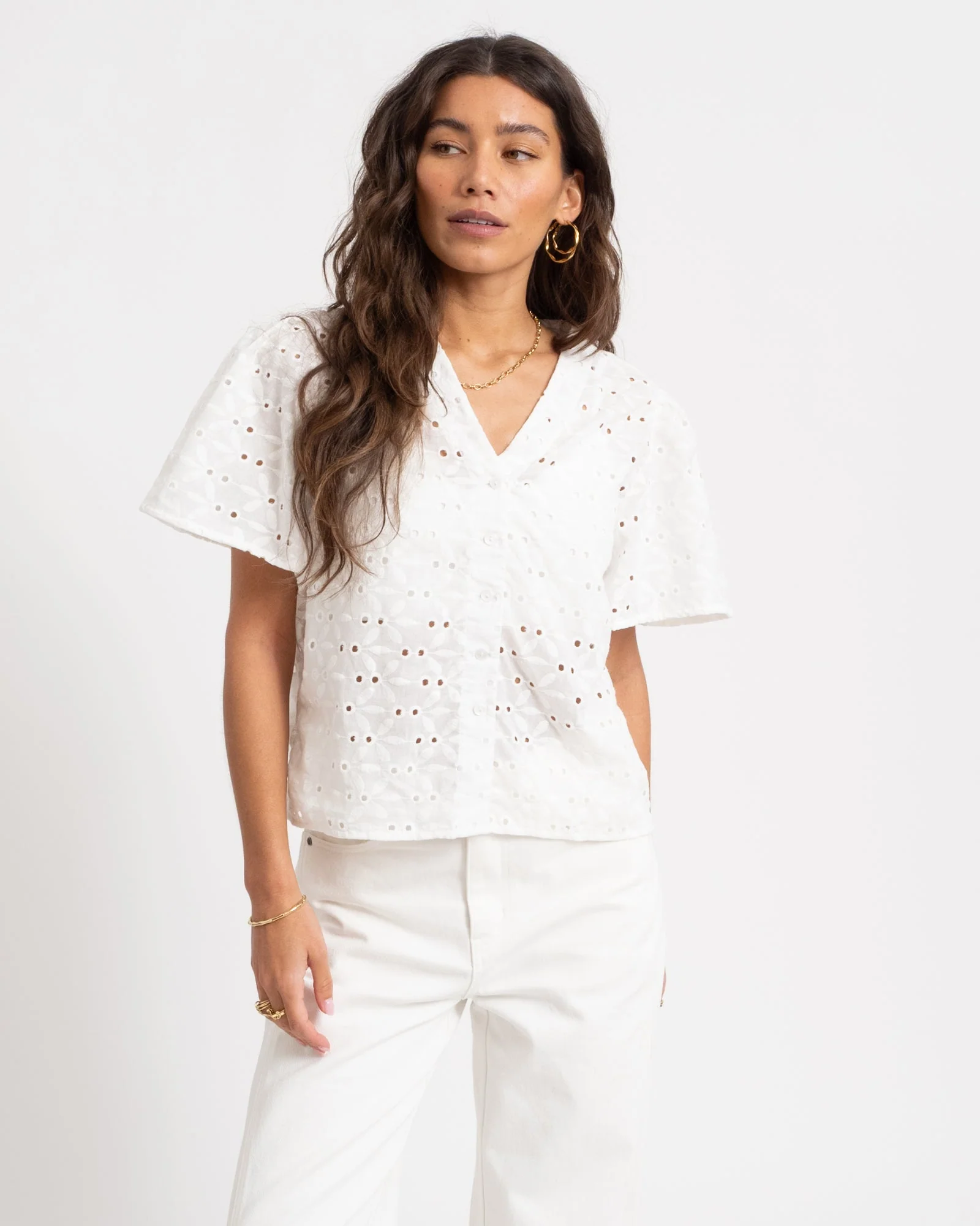 TILTIL Hailey Shortsleeve Blouse White - Image 3