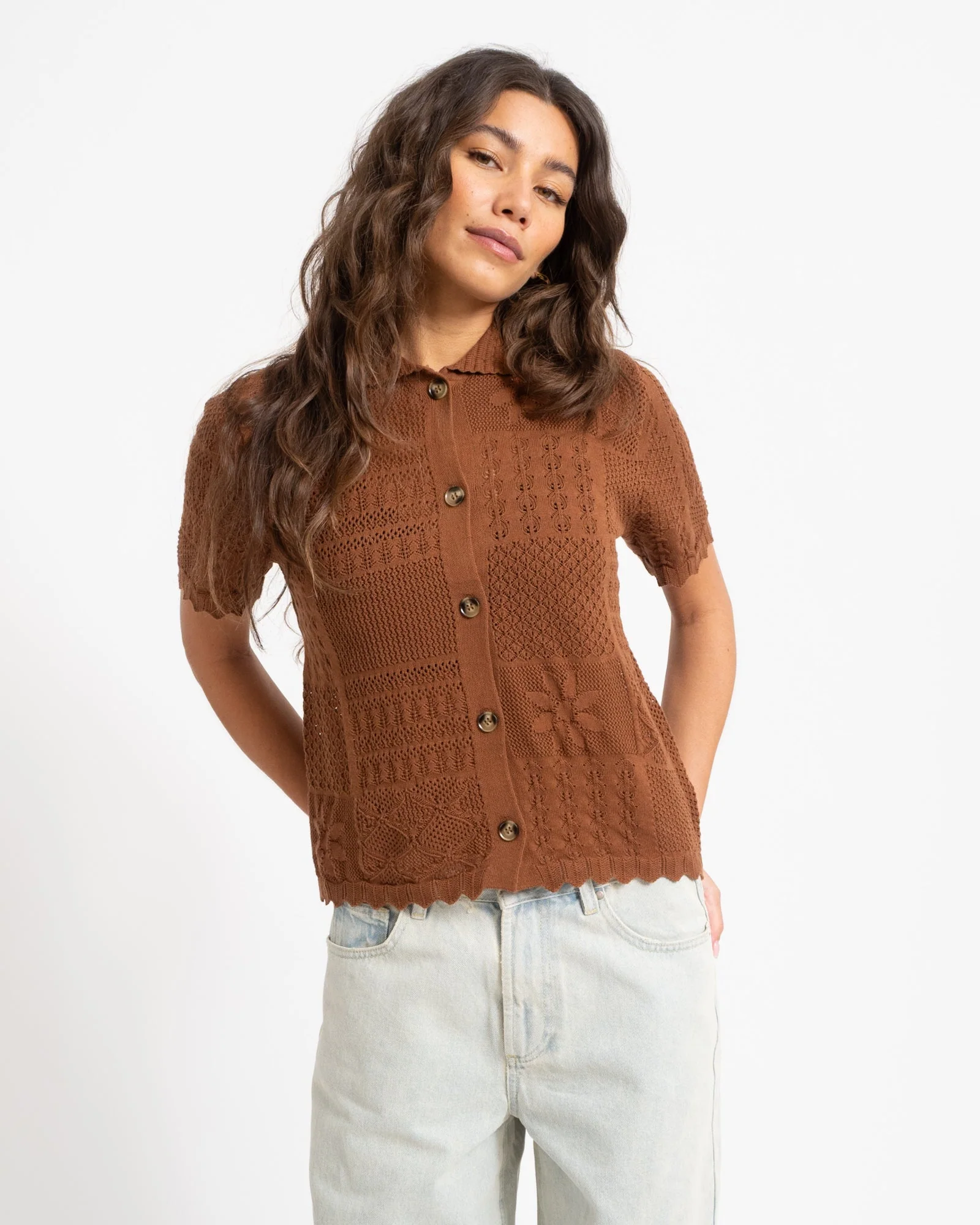 TILTIL Iza Crochet Top Brown - Image 2