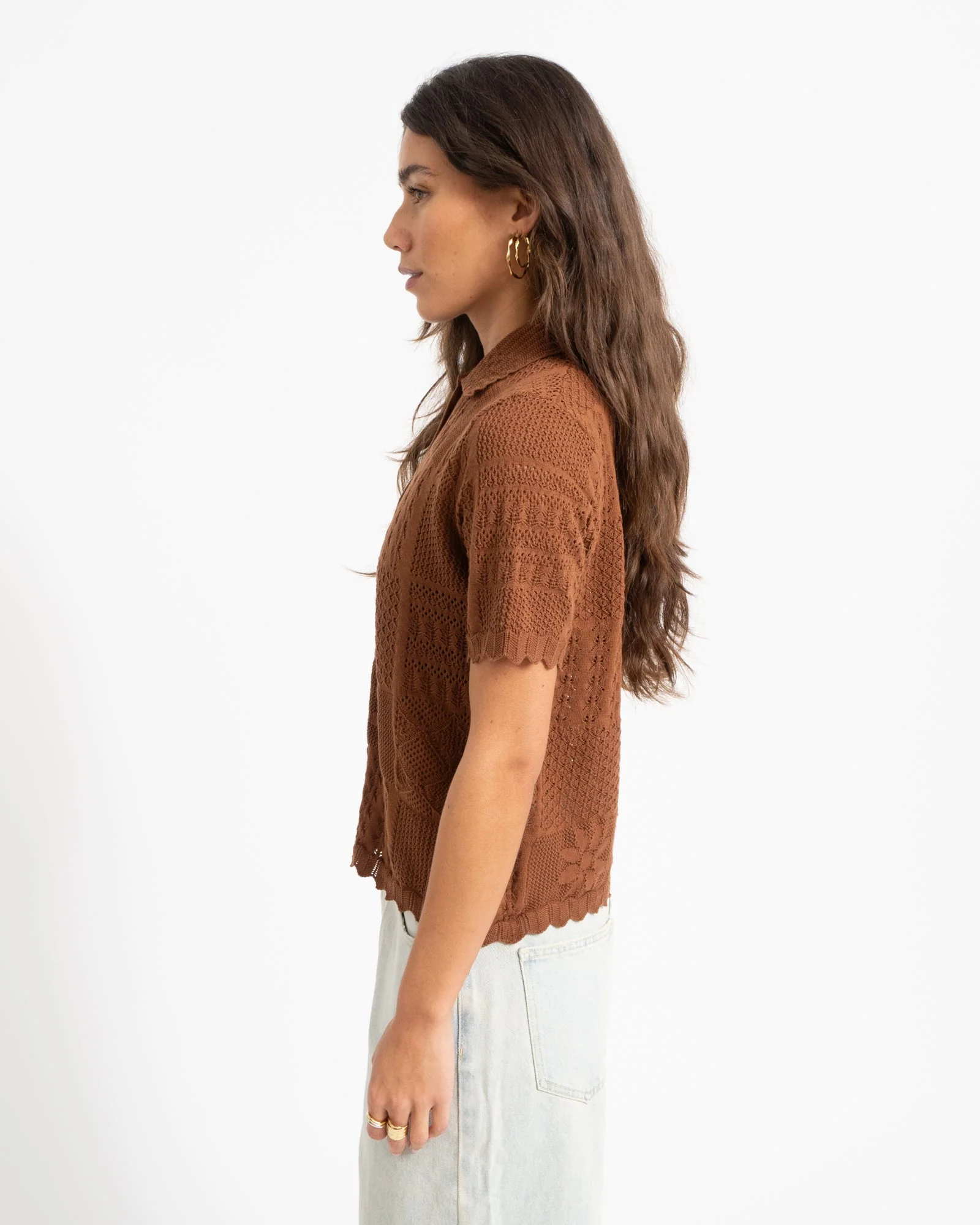 TILTIL Iza Crochet Top Brown - Image 3