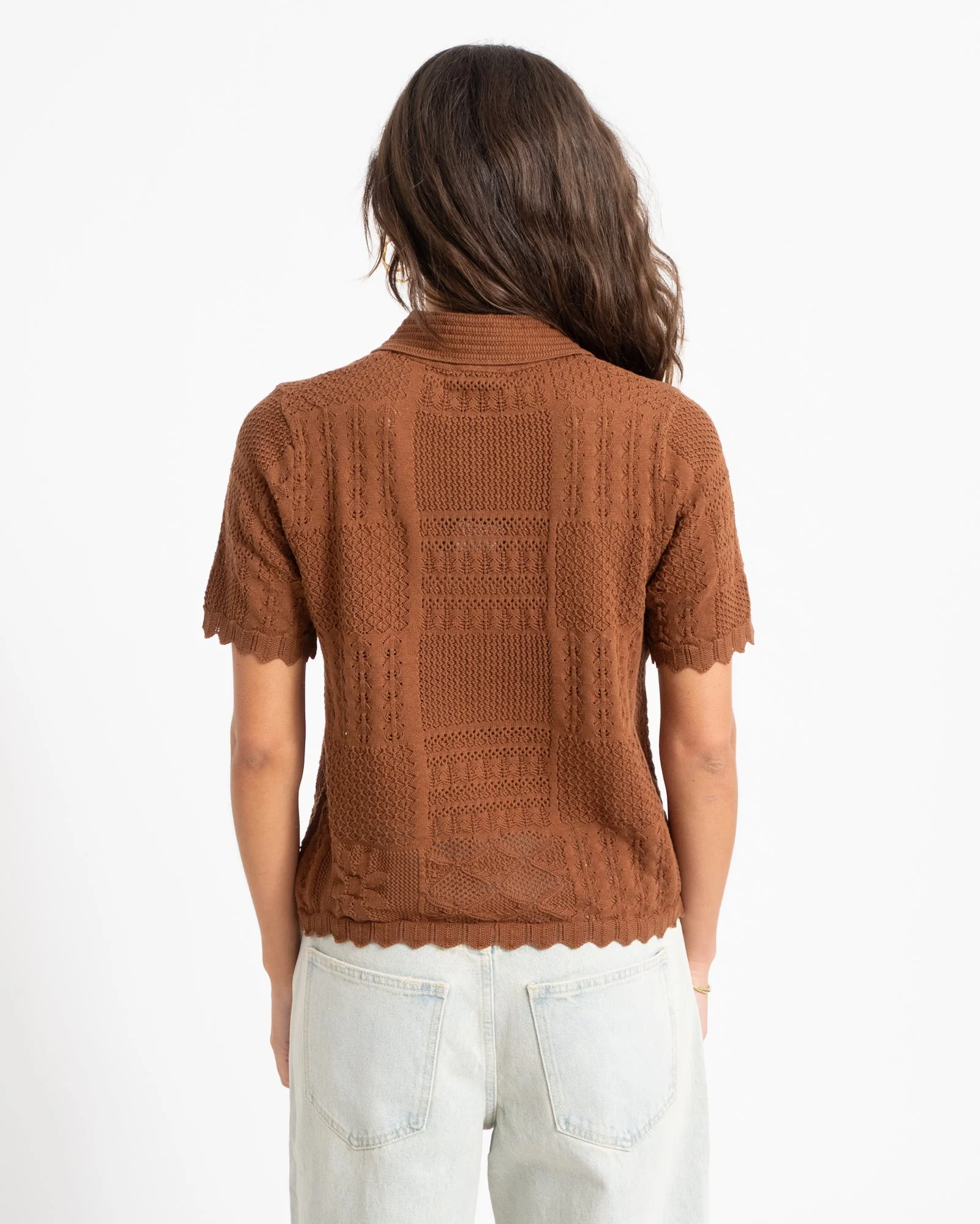 TILTIL Iza Crochet Top Brown - Image 4