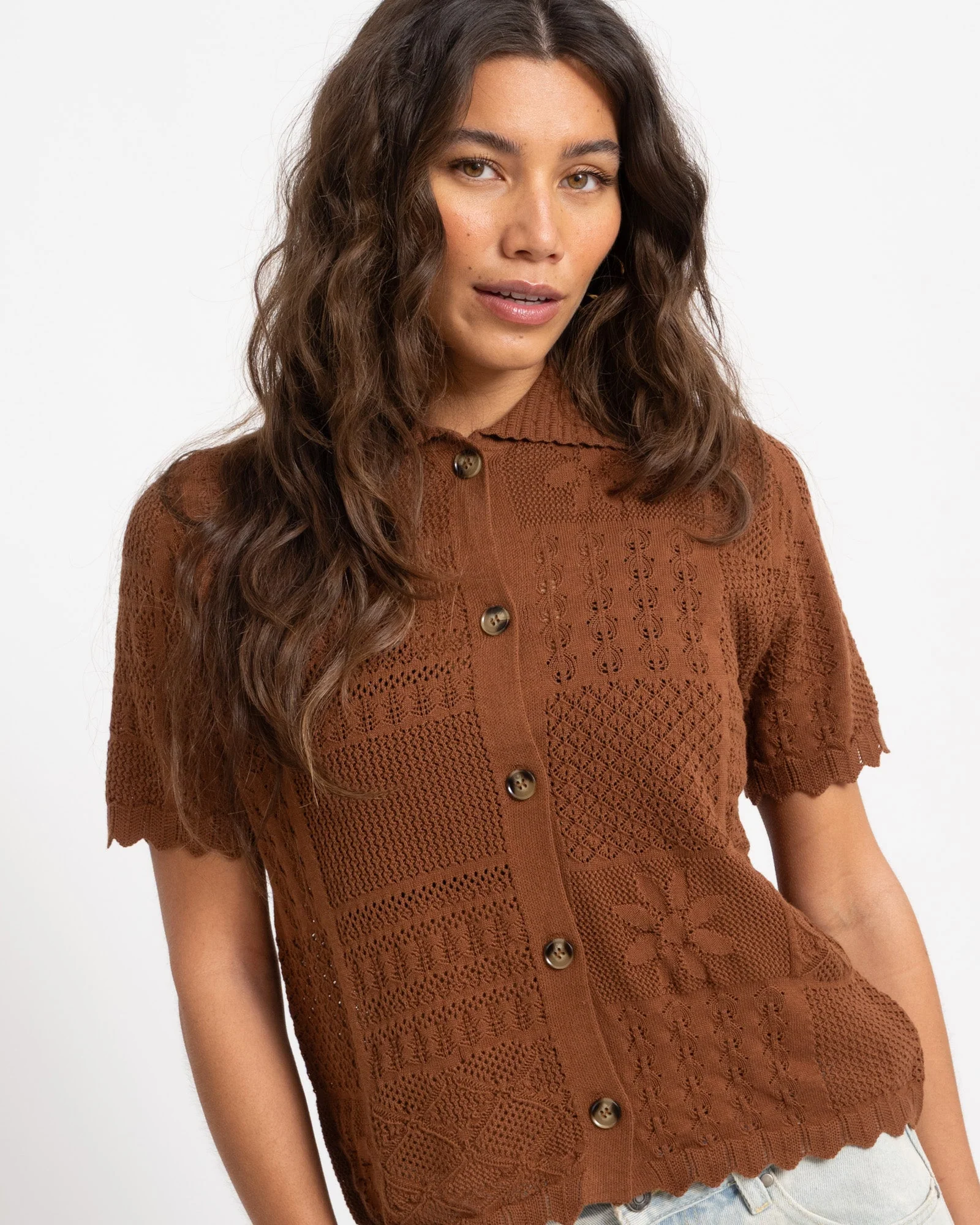 TILTIL Iza Crochet Top Brown - Image 5