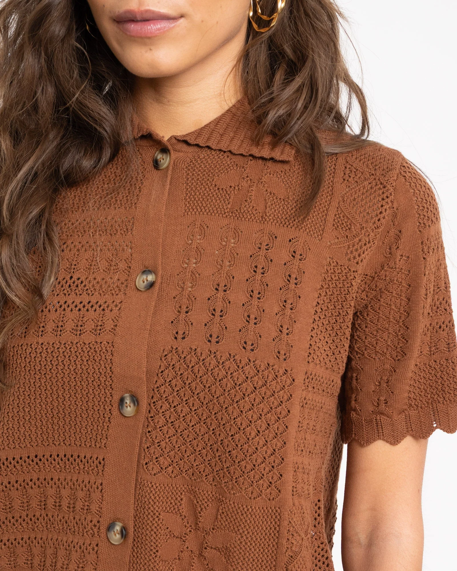 TILTIL Iza Crochet Top Brown - Image 6
