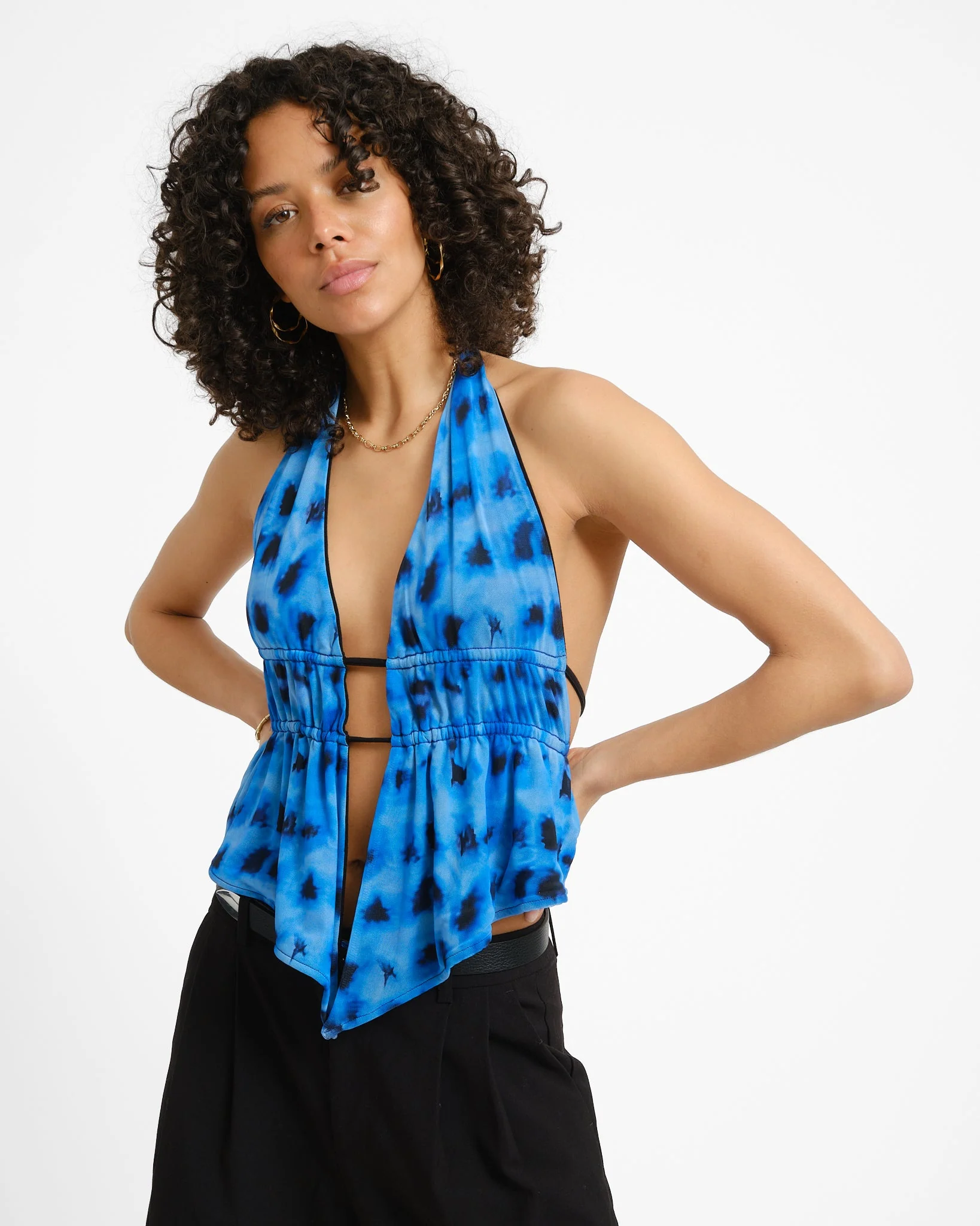 TILTIL Jenna Open Back Top Blue - Image 3