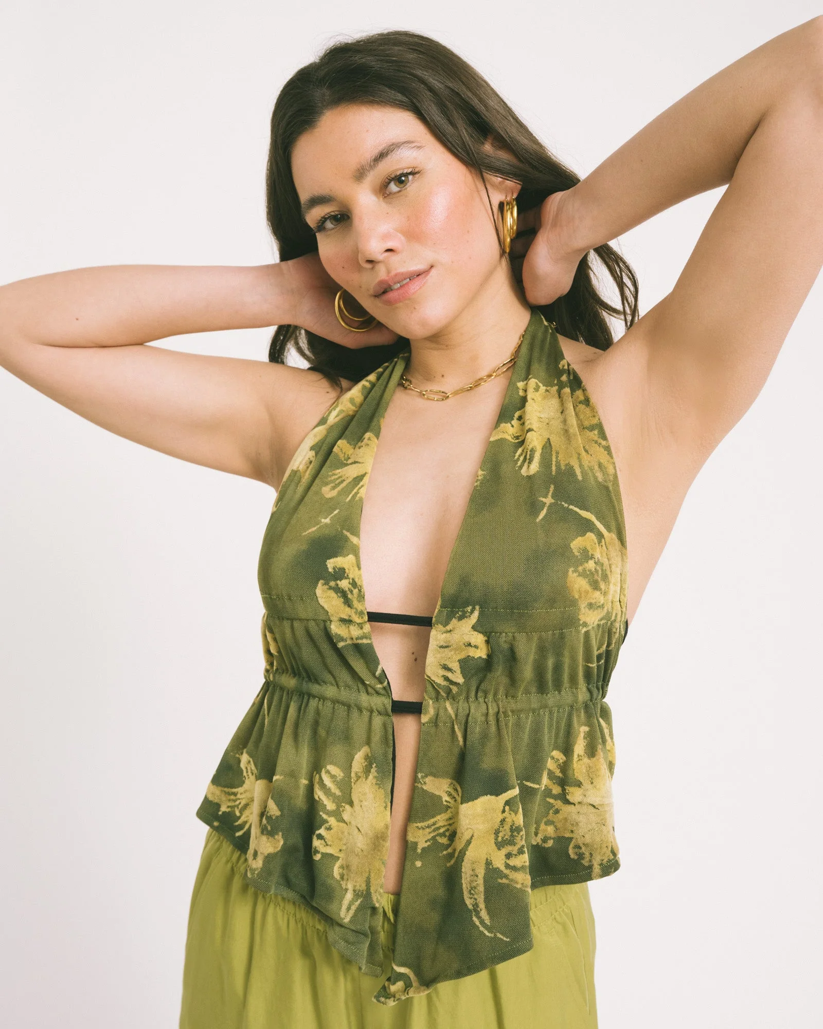 TILTIL Jenna Open Back Top Green - Image 3