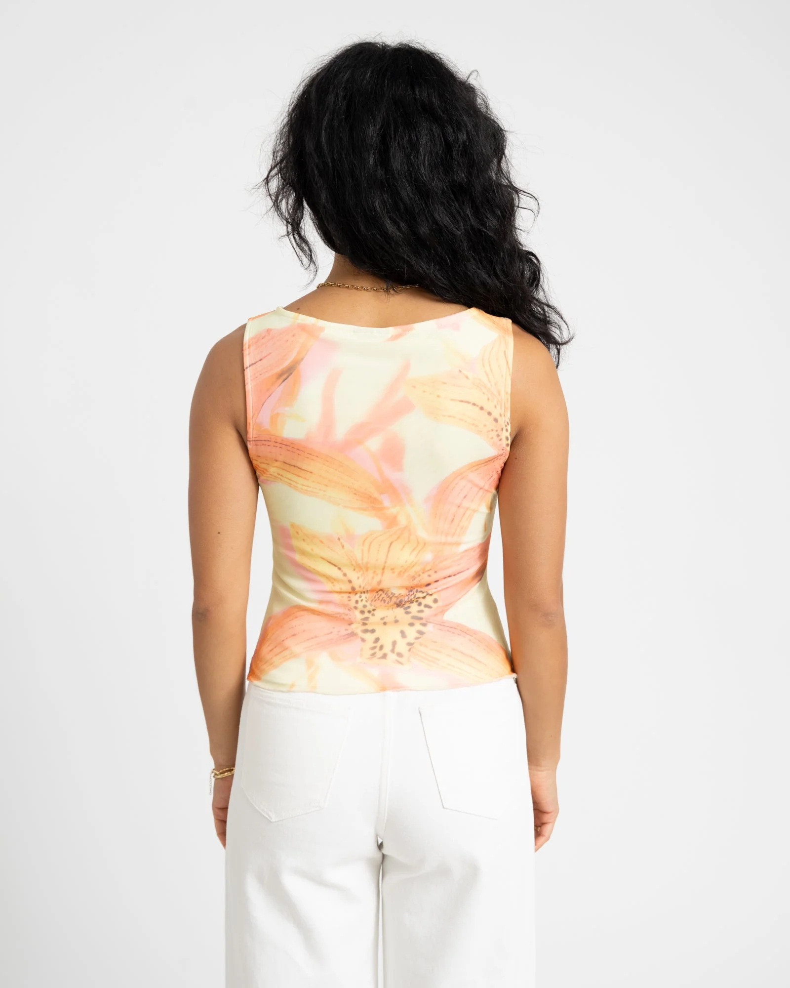 TILTIL Jente Floral Mesh Top Yellow - Image 7
