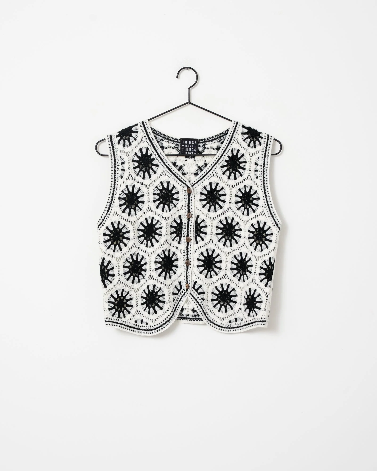 TILTIL Jillie Crochet Gilet Black - Image 7