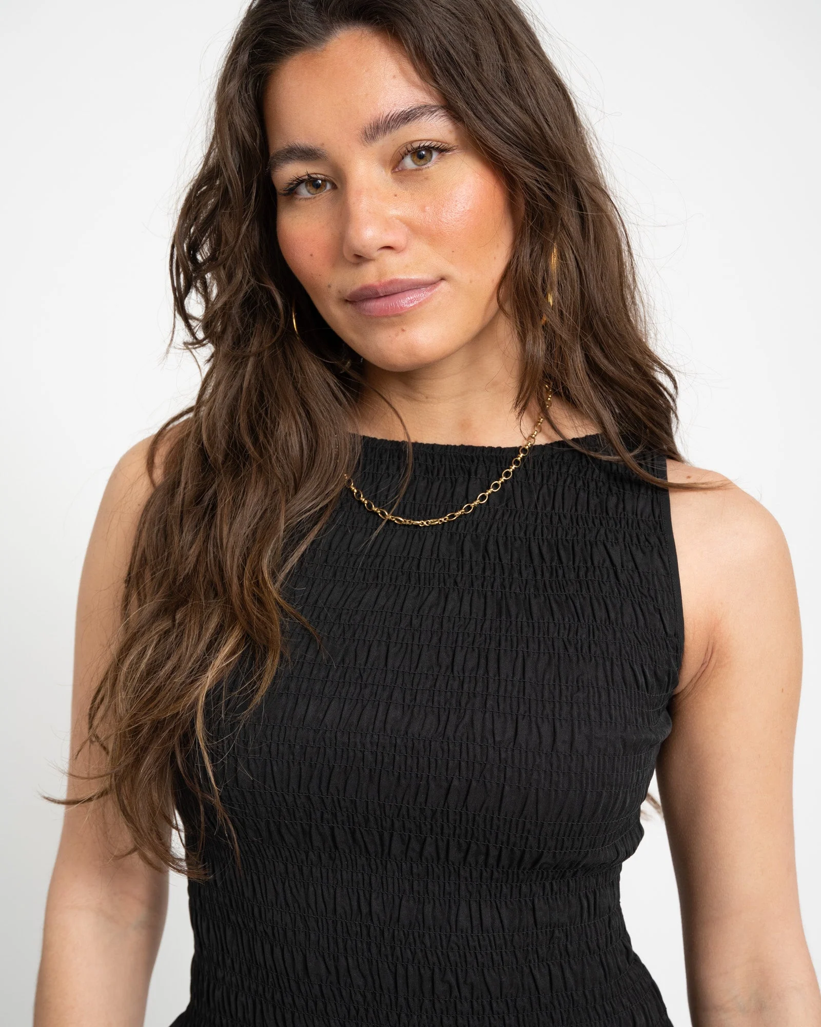 TILTIL Joyce Tencel Smock Top Black - Image 8