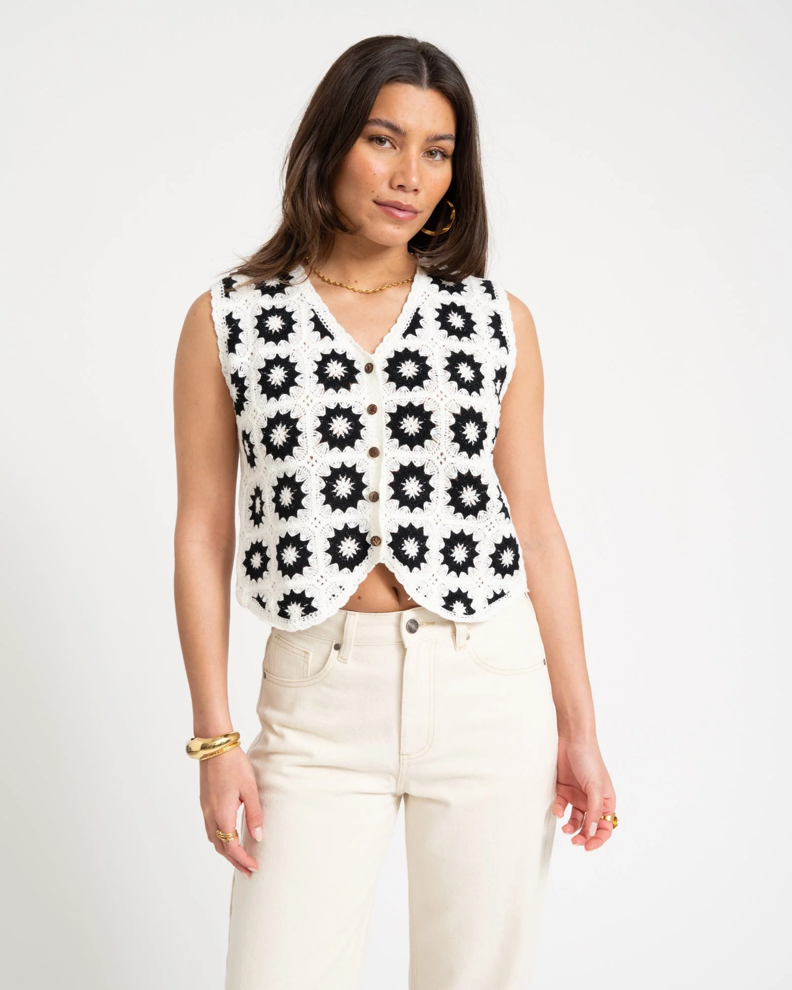 TILTIL July Crochet Gilet Black One size - Image 2