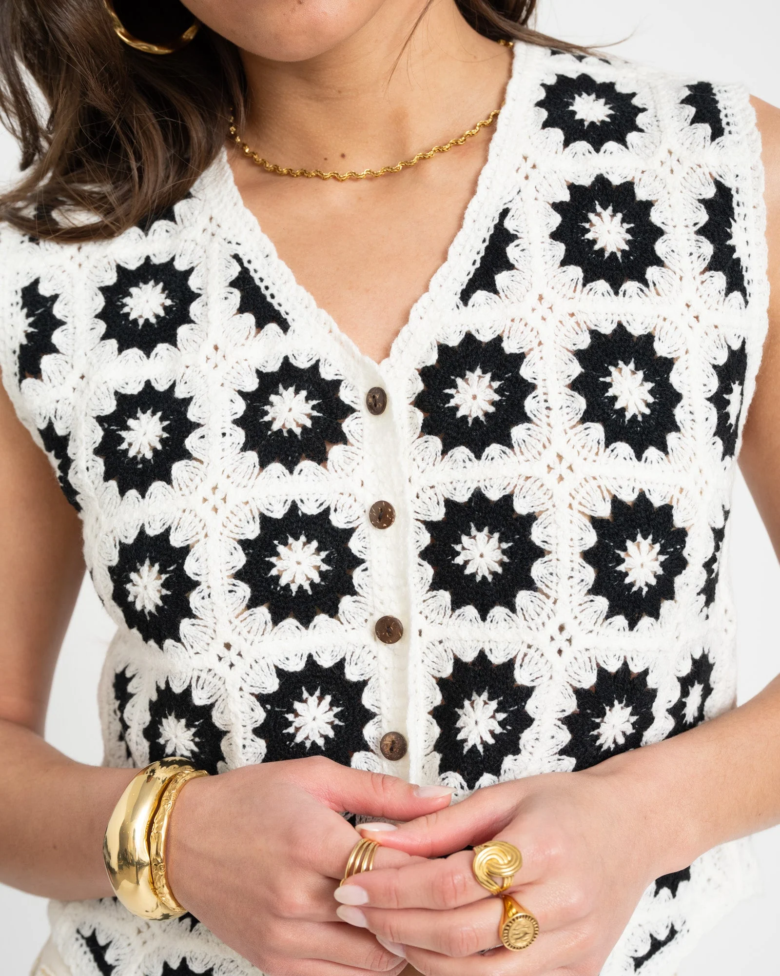 TILTIL July Crochet Gilet Black One size - Image 5