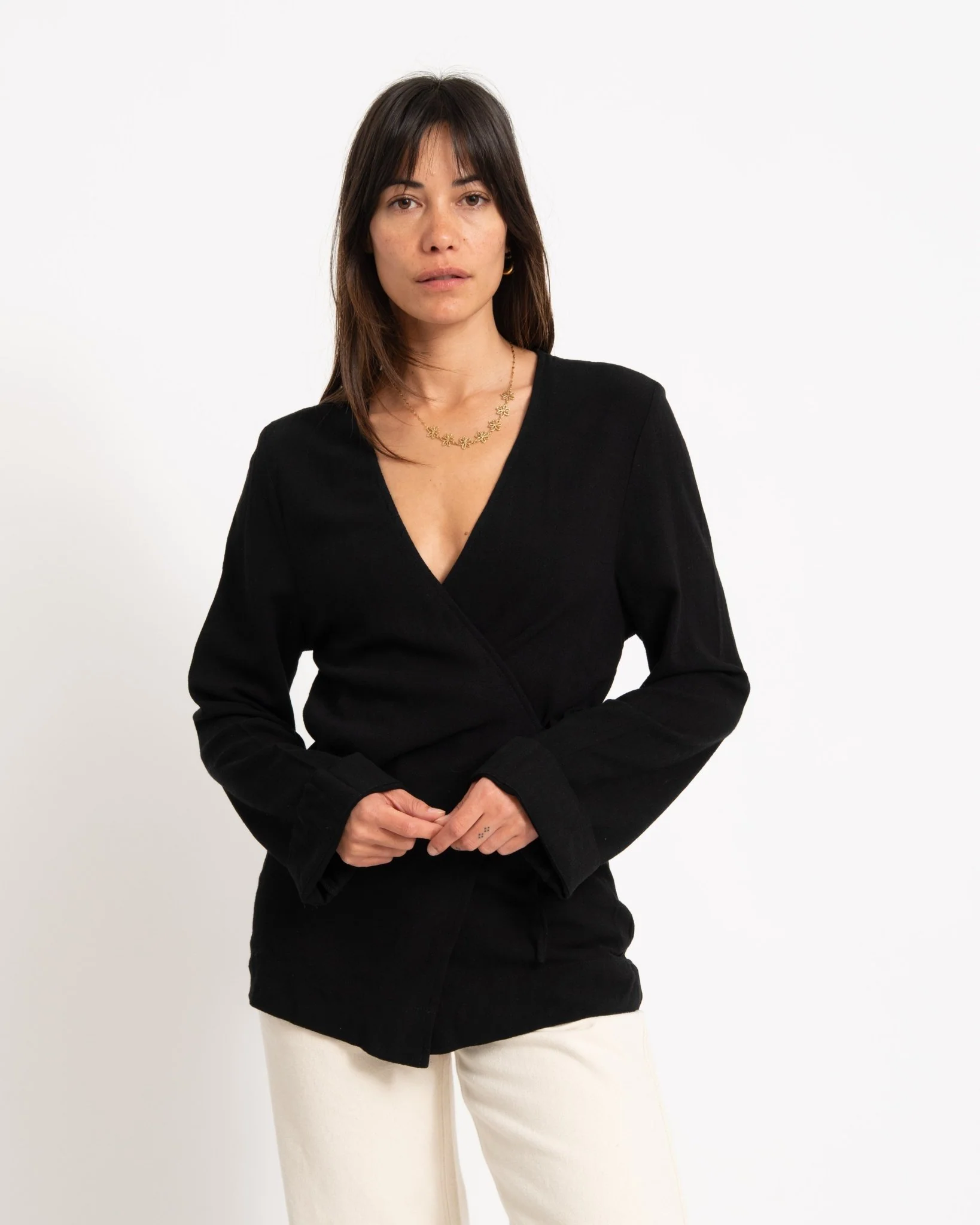 TILTIL Lily Kimono Linen Black - Image 2